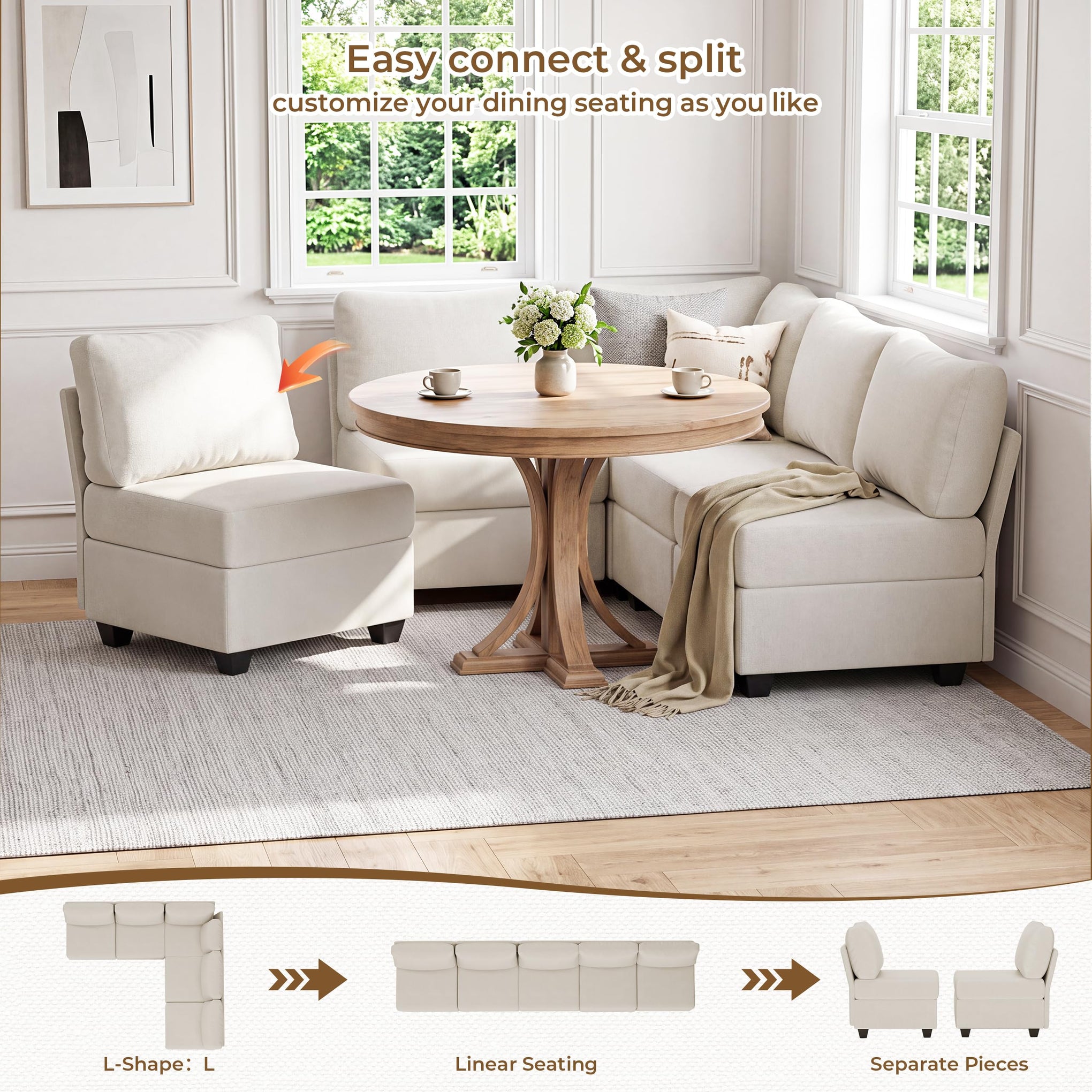 Breakfast Nook Bench with Storage