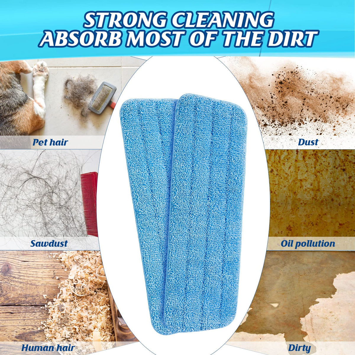 90 Pcs Microfiber Mop Pads Replacement Heads (90 Count)