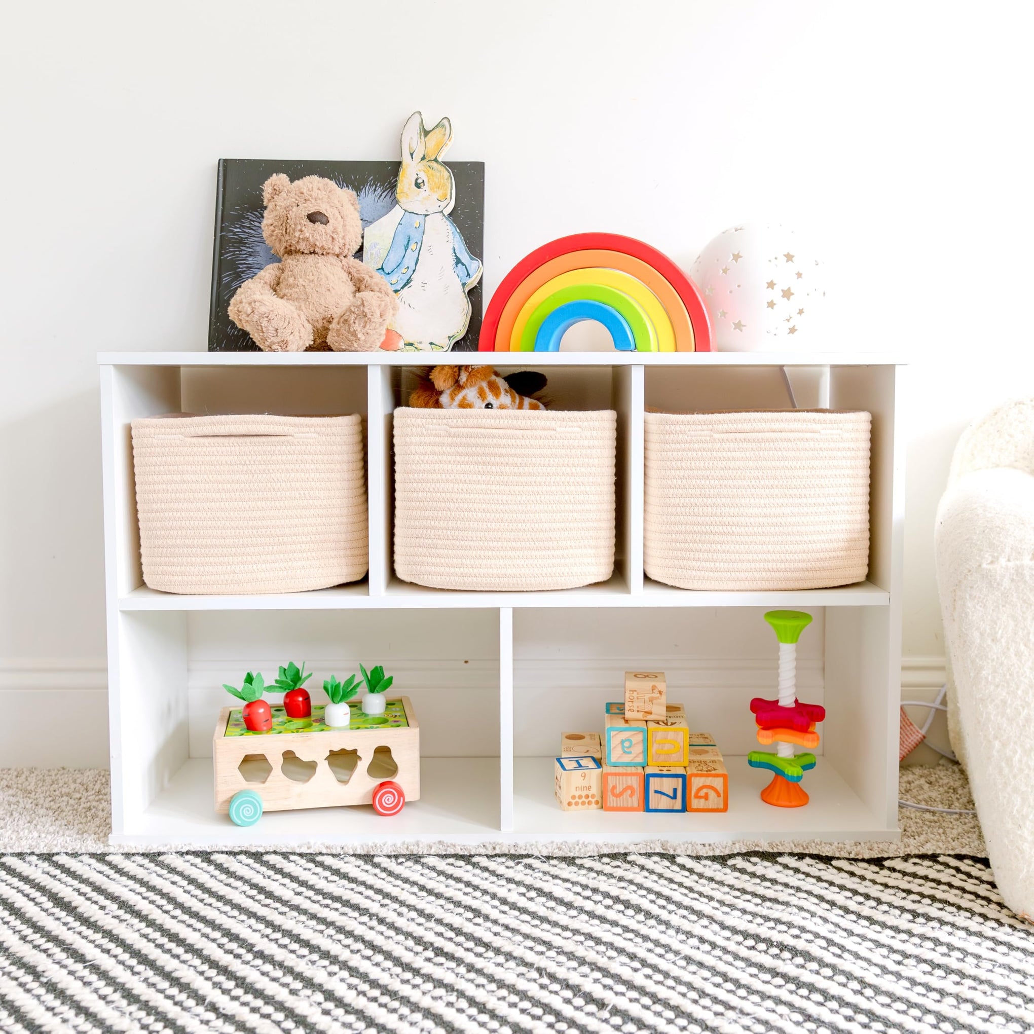 Storage Cubes 9”x9”x7”Cotton Rope Woven Baskets for Organizing 3 (3 Count)
