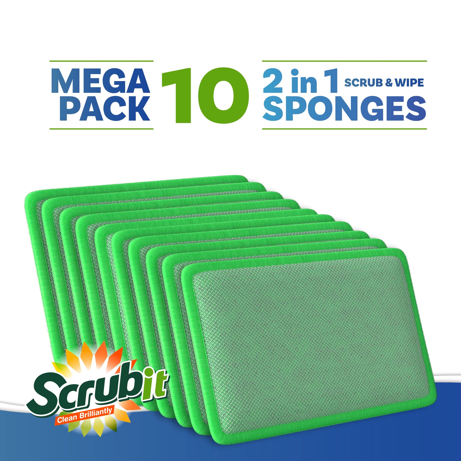 Scrub and Wipe Cleaning Pads [10 Pack] (10 Count)