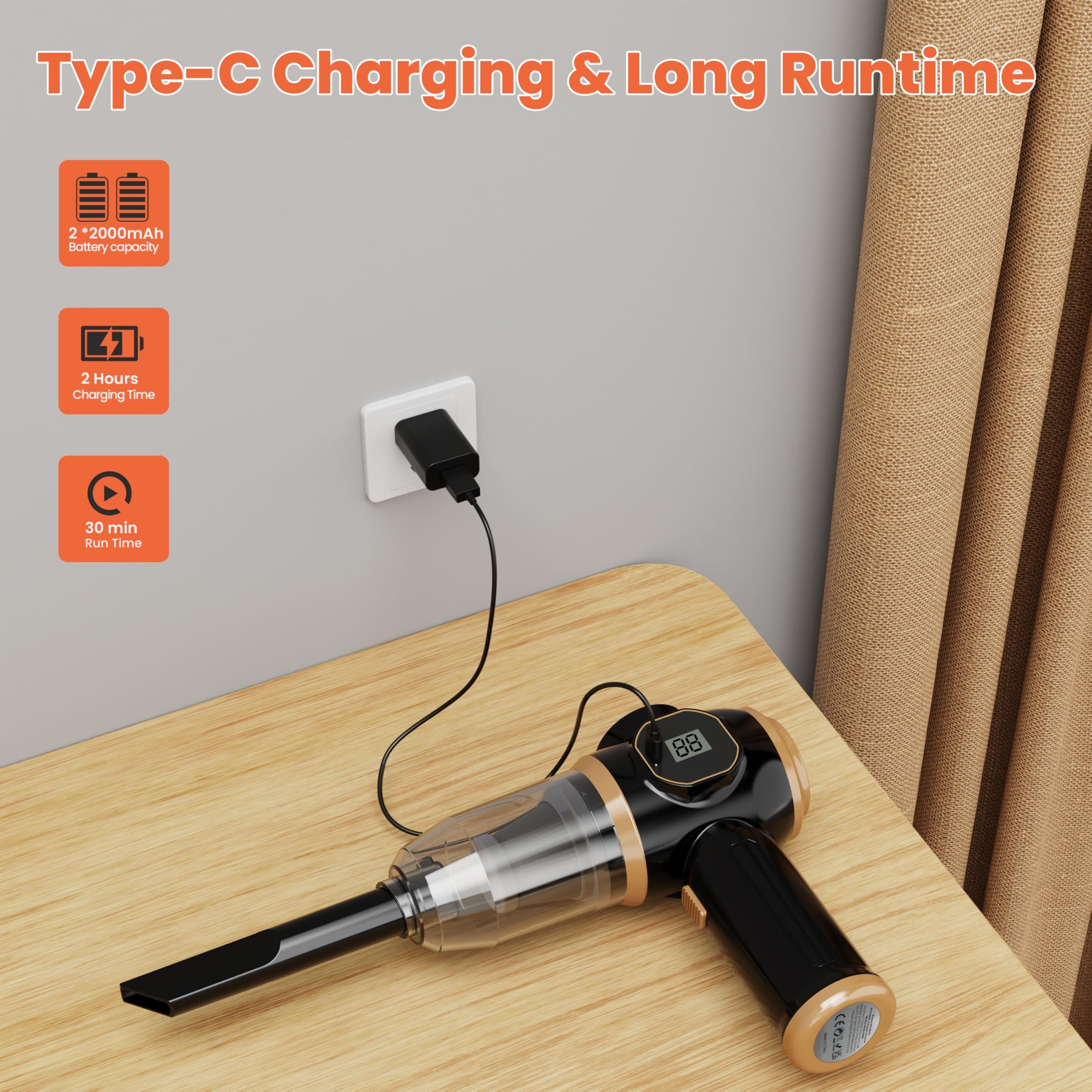 Brushless Motor Portable Cordless Car Vacuum Cleaner
