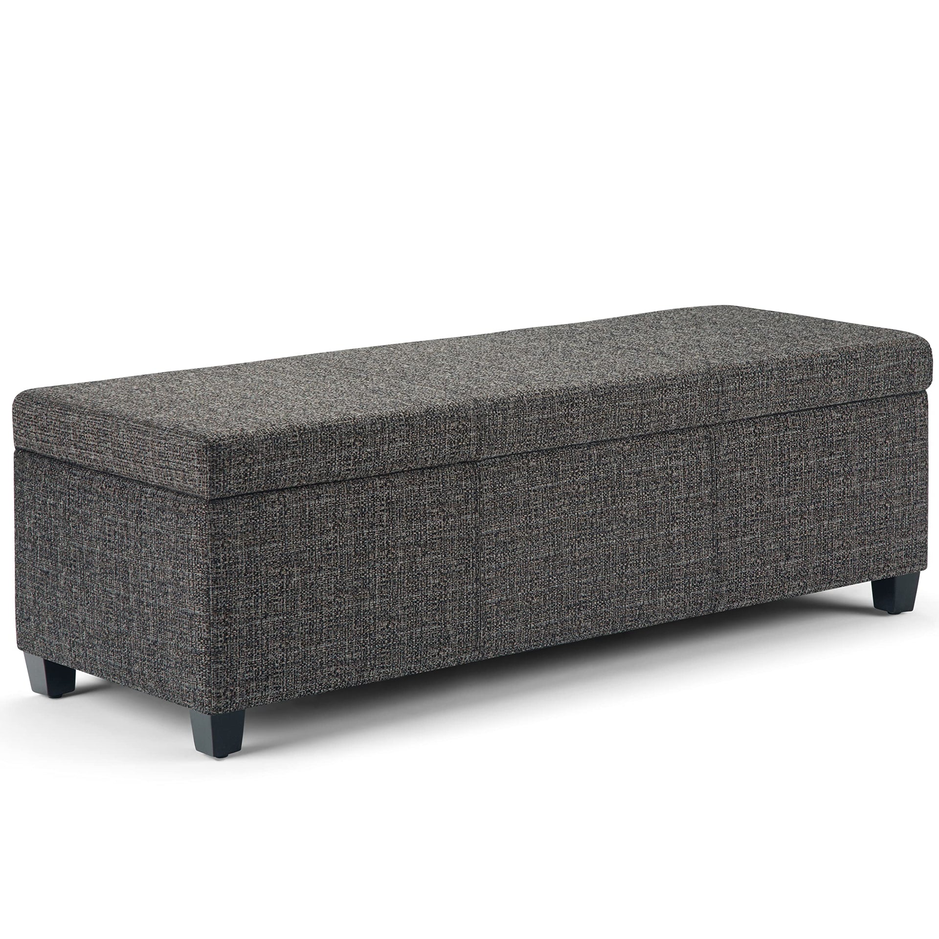 Avalon 48" Wide Tweed Look Fabric Storage Ottoman in Red