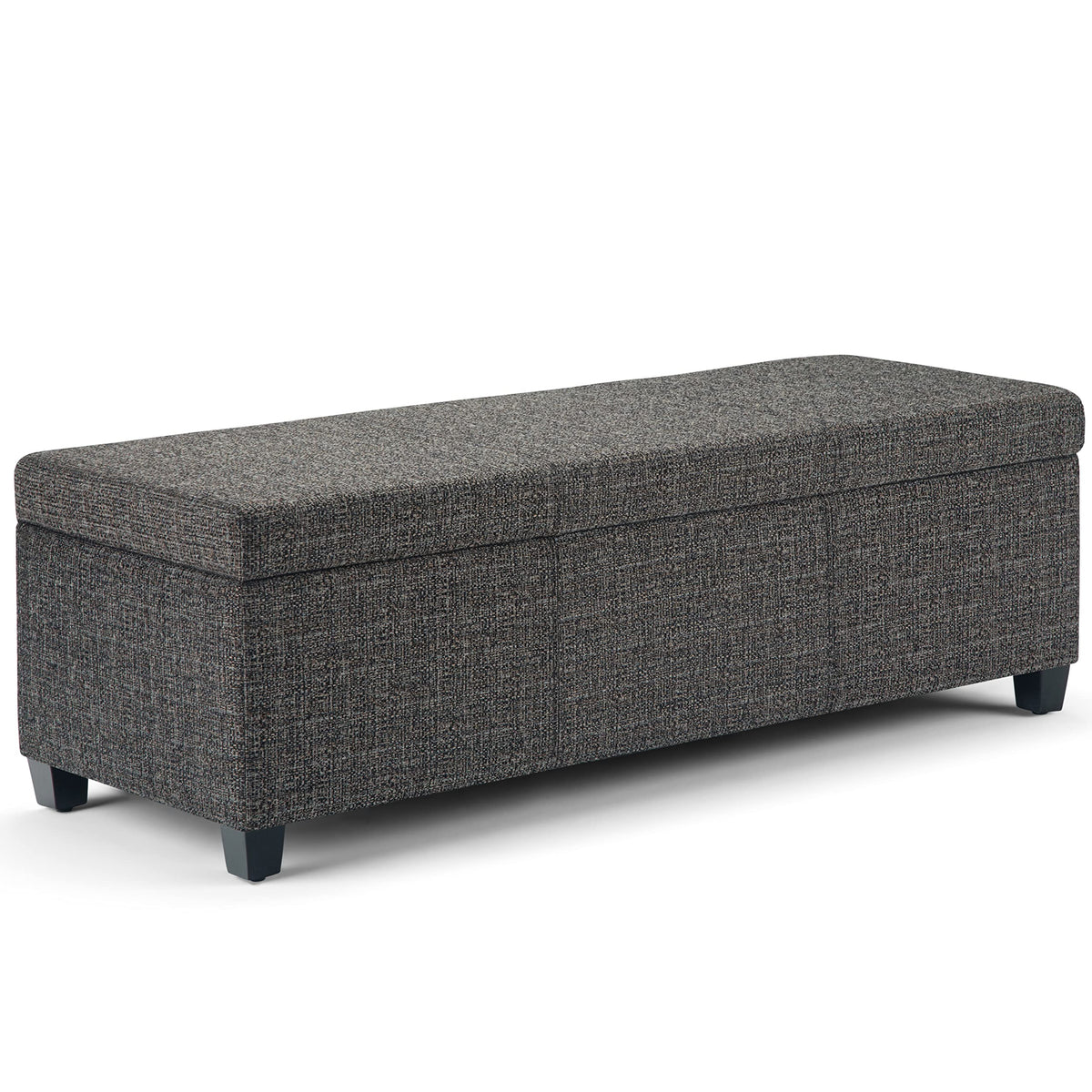 Avalon 48" Wide Tweed Look Fabric Storage Ottoman in Red