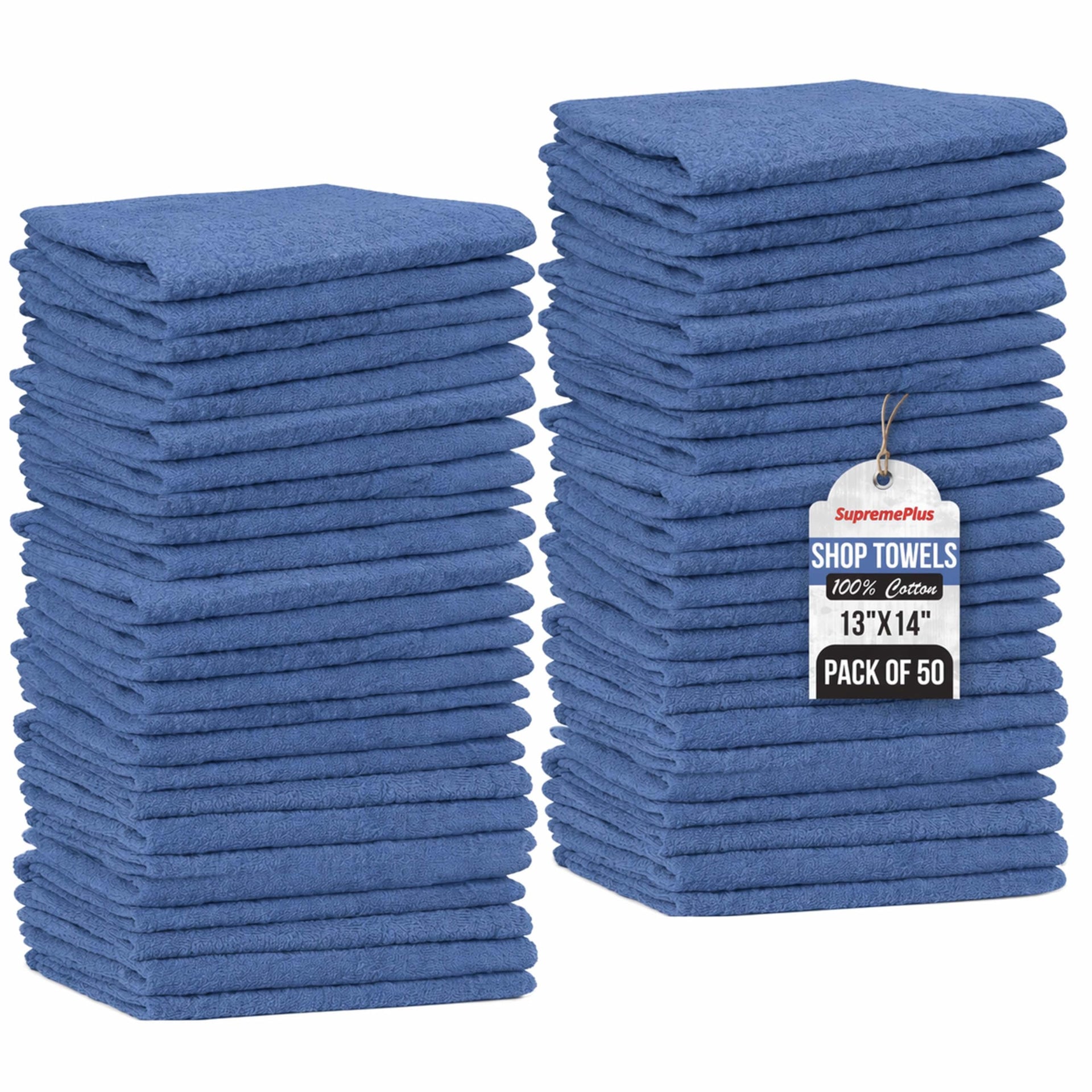 Premium Blue Shop Towels (50 Count) - ModHome Supplies