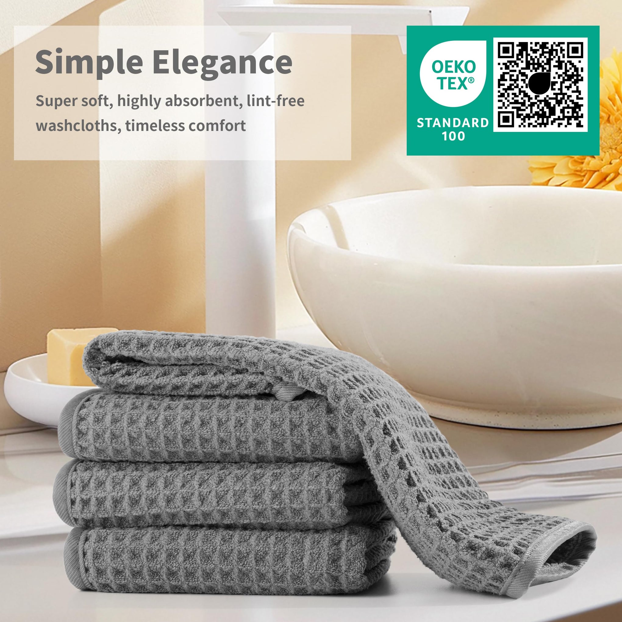 Microfiber Waffle Face Towels (2 Count)