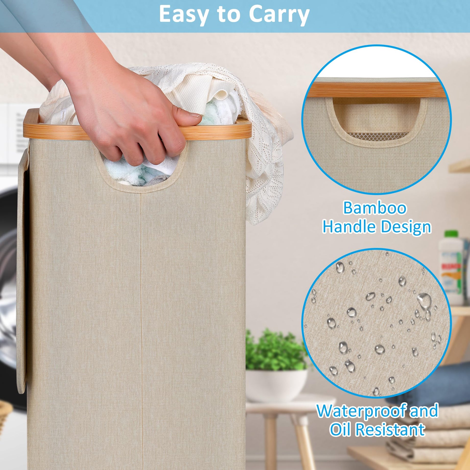 Slim Laundry Hamper with Wheels