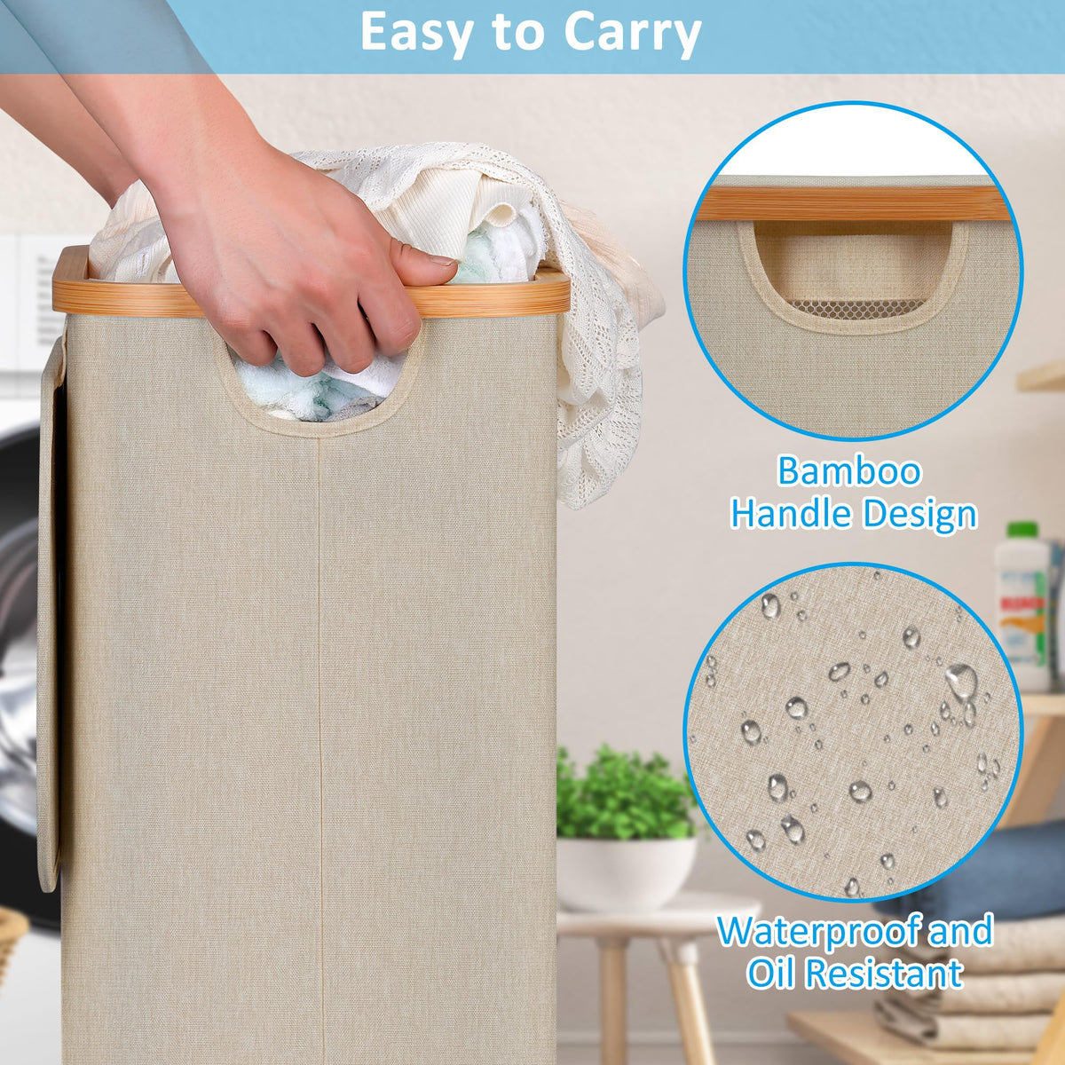 Slim Laundry Hamper with Wheels