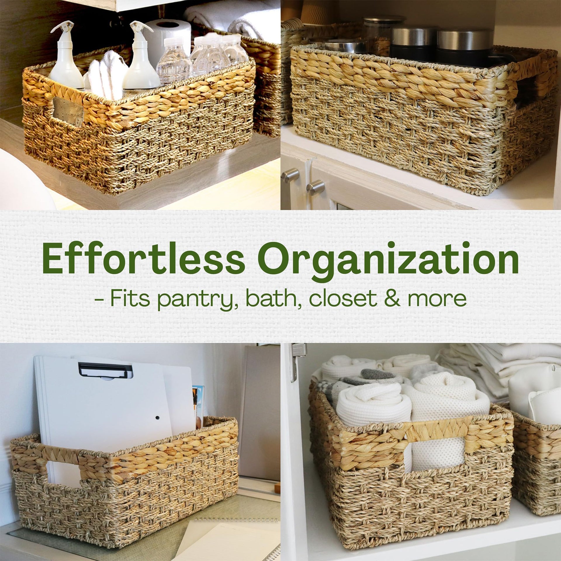 Large Wicker Storage Baskets with Handles