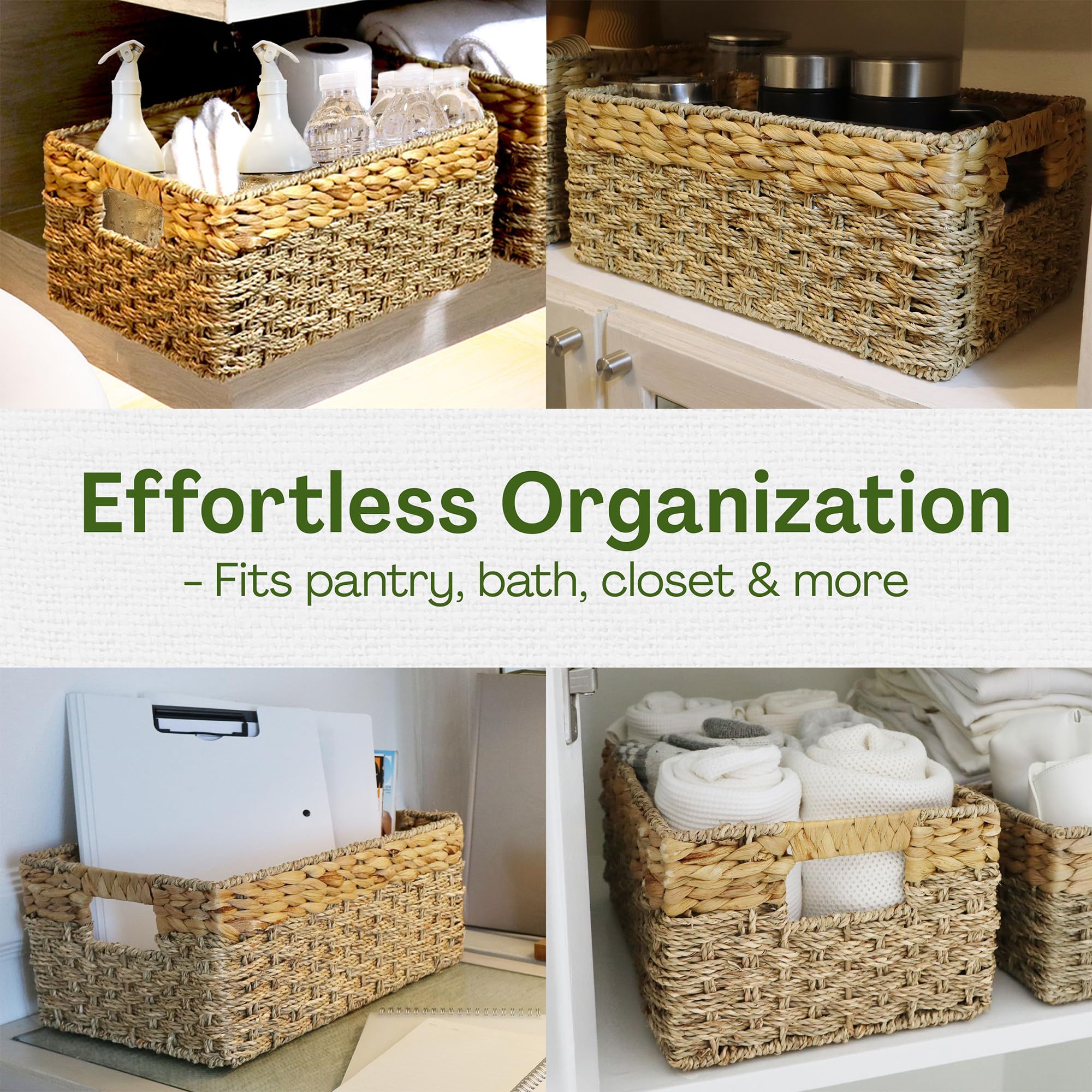 Large Wicker Storage Baskets with Handles