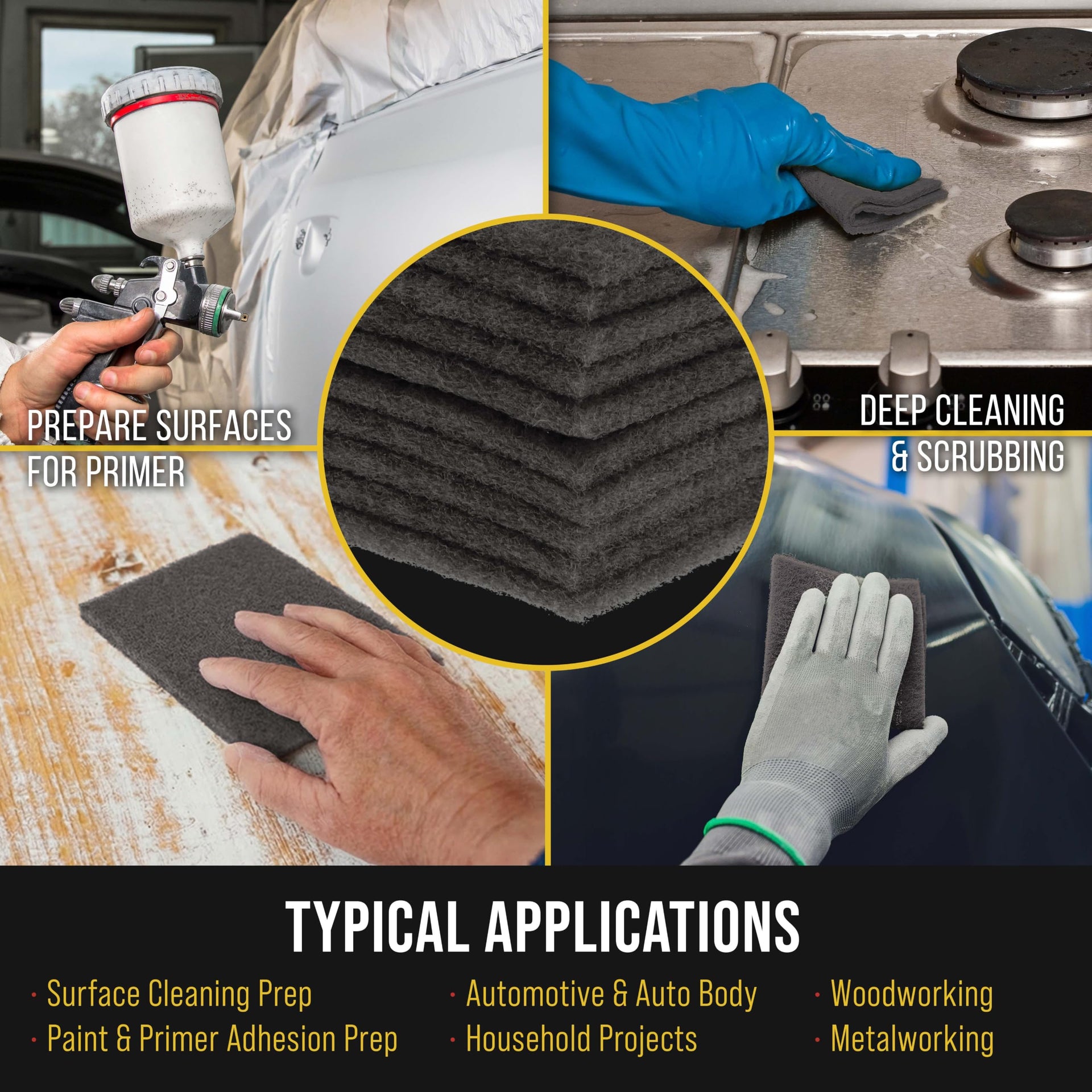 Premium 6" x 9" Gray Ultra Fine General Purpose Scuff Pads (10 Count)