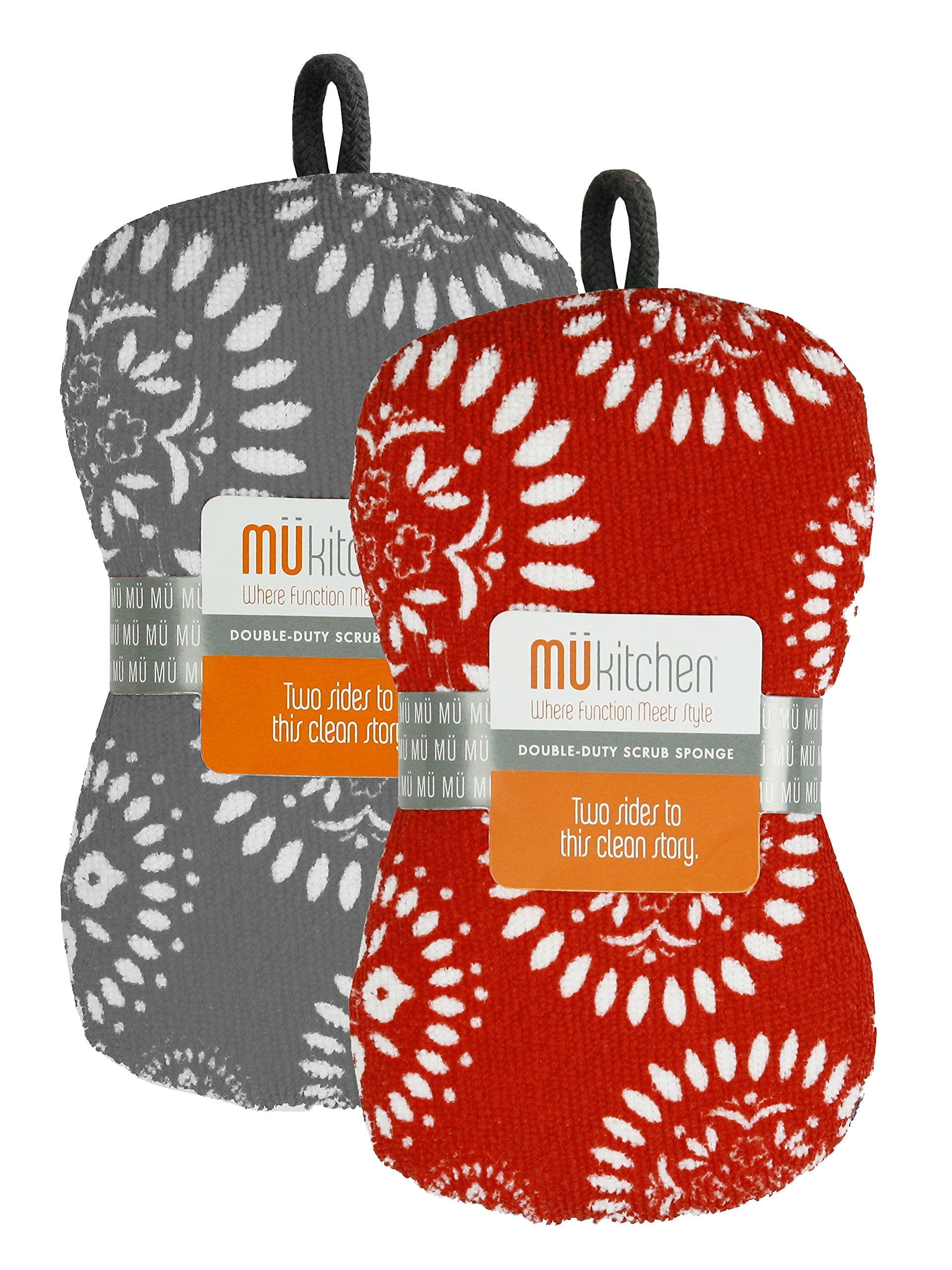 MÜkitchen Premium Microfiber Sponge Set for Dishes and Cleaning (2 Count)