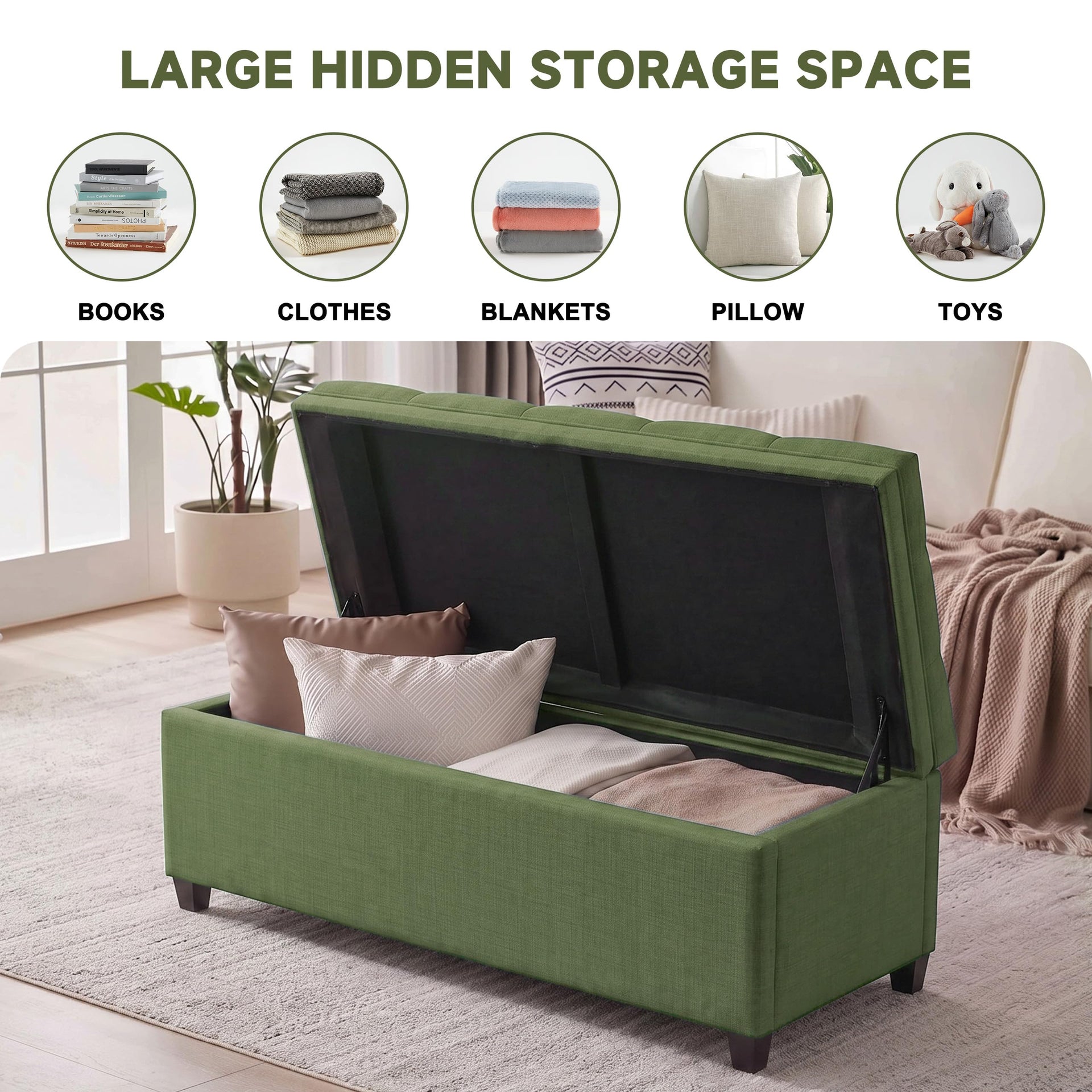 43 Inch Storage Ottoman