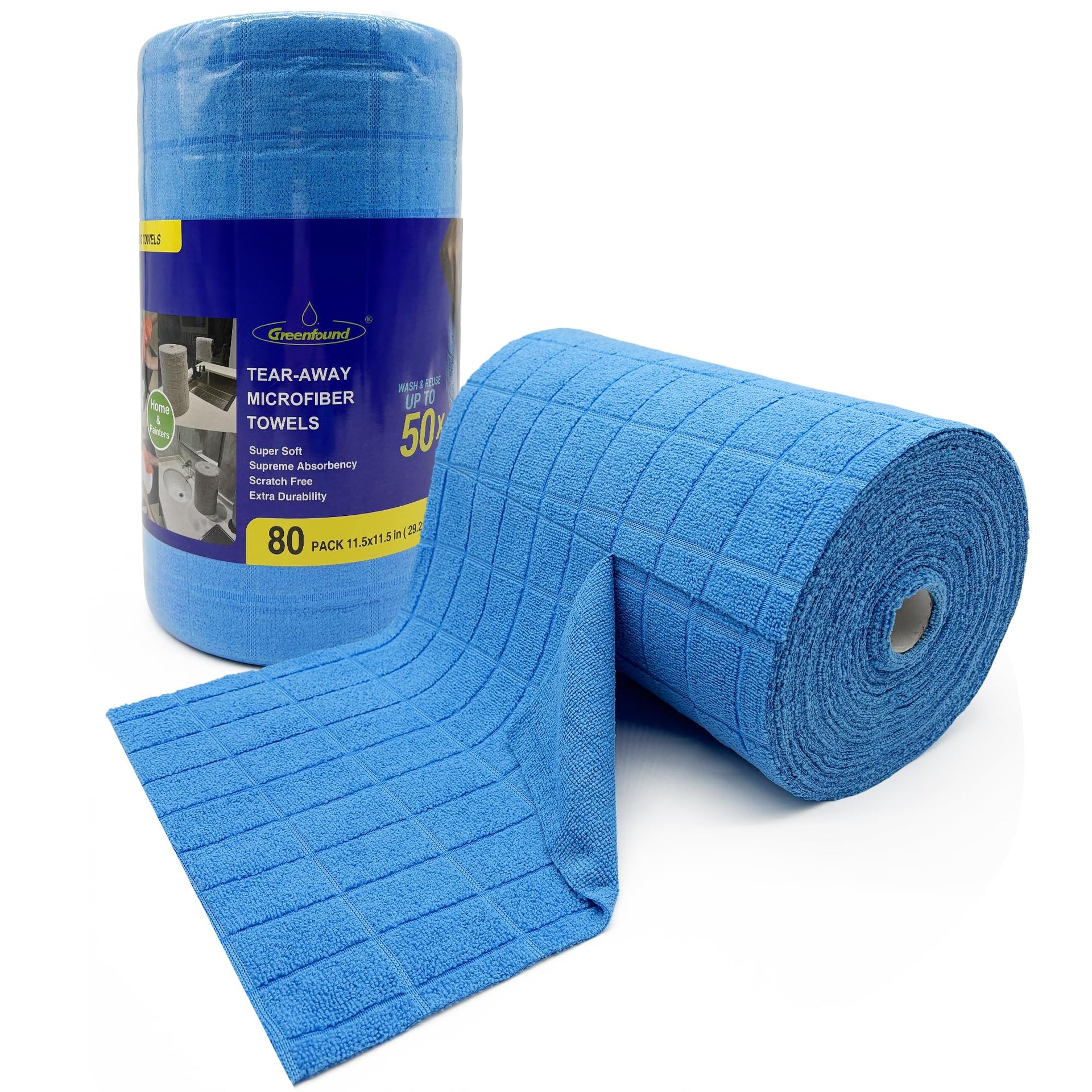 Microfiber Cleaning Cloth Roll (80 Count)