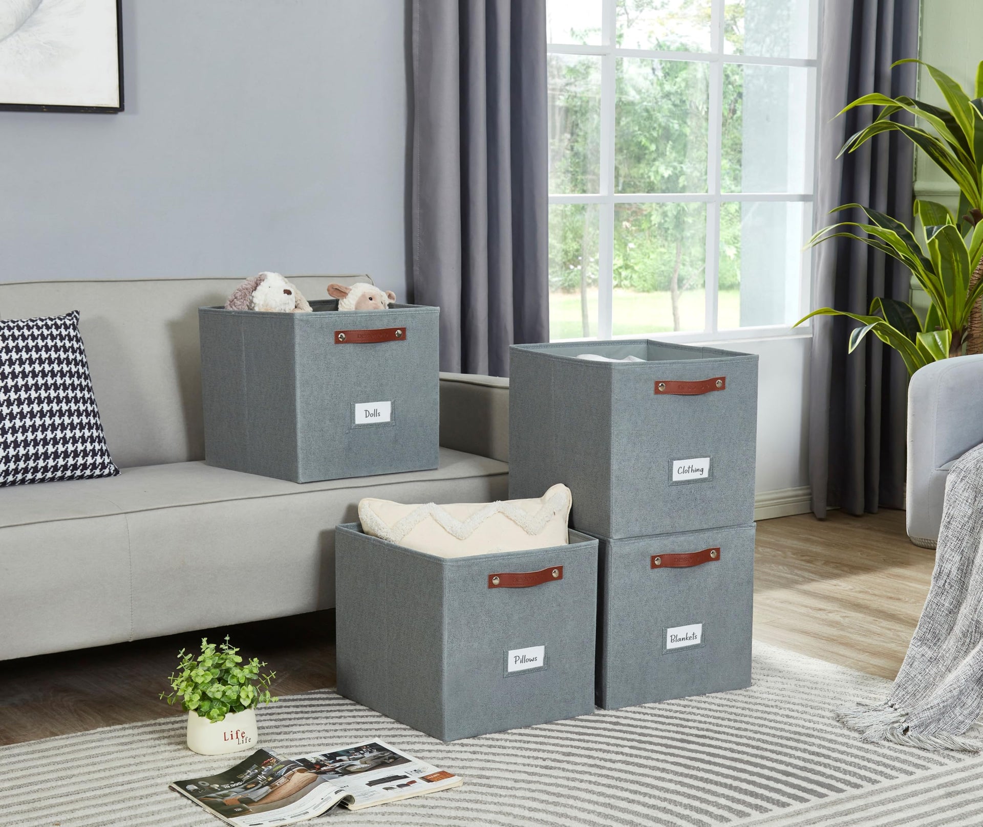Storage Bins Cube Storage Bin with Labels (6 Count)