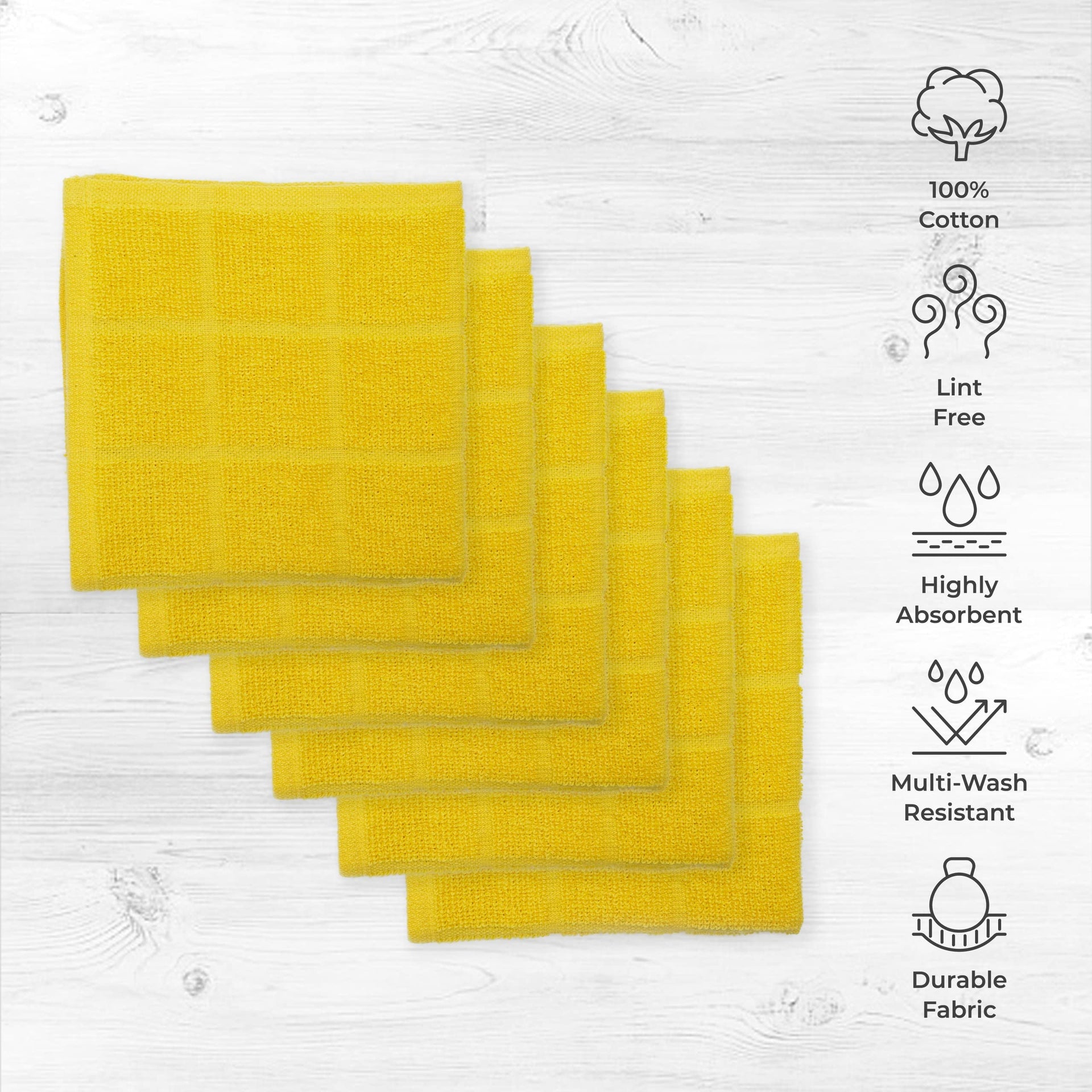 100% Cotton Terry Dish Cloth & Dish Towel (6 Count)