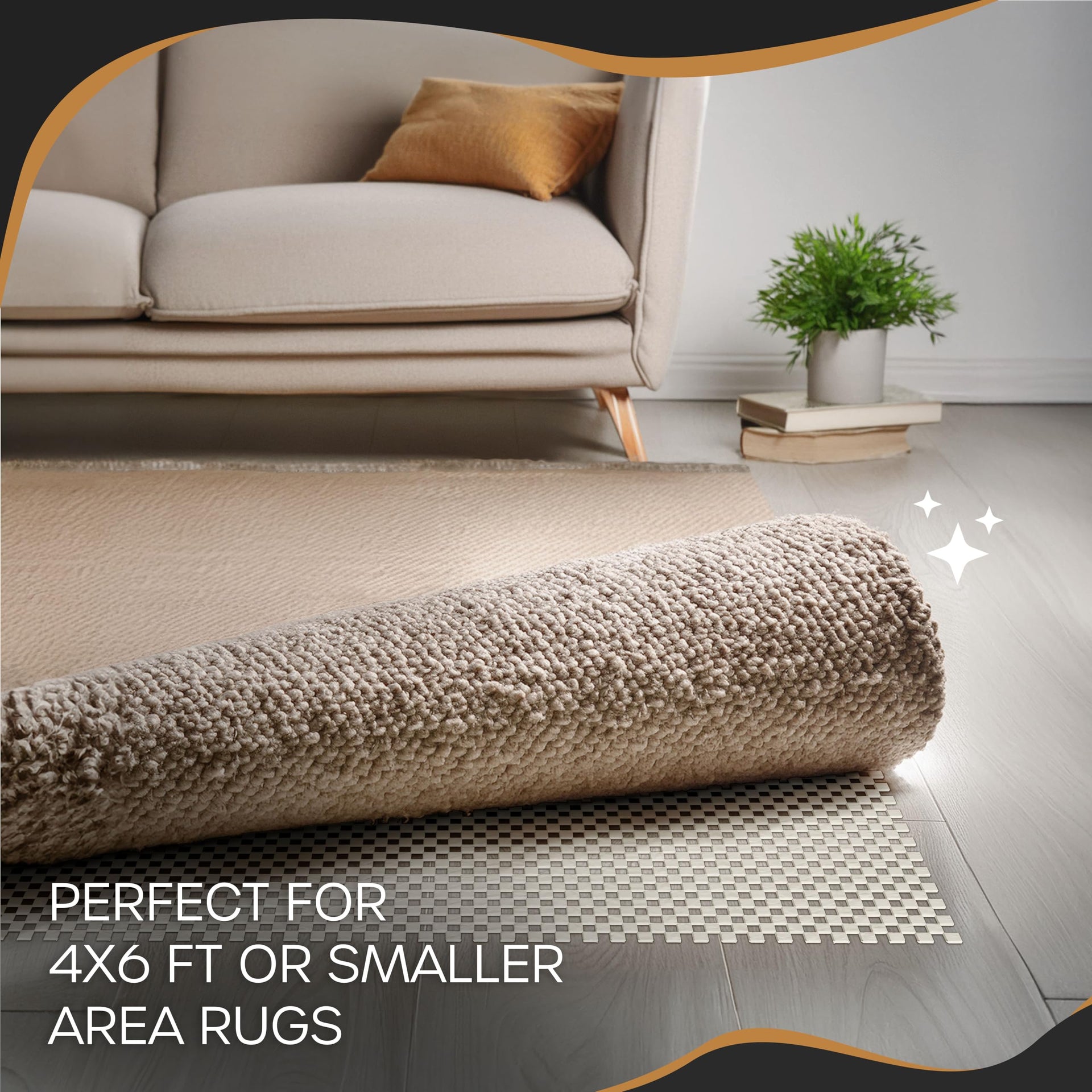 4'x6' White Non Slip Rug Pads (24 Sq Ft)