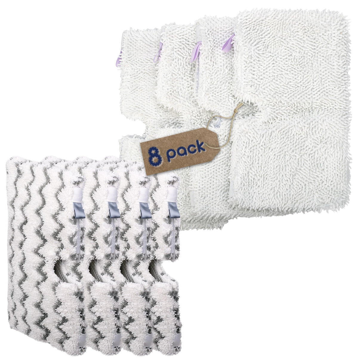 Washable Steam Mop Replacement Pads for Shark S3501 S3601 8 Pack (4 Count)