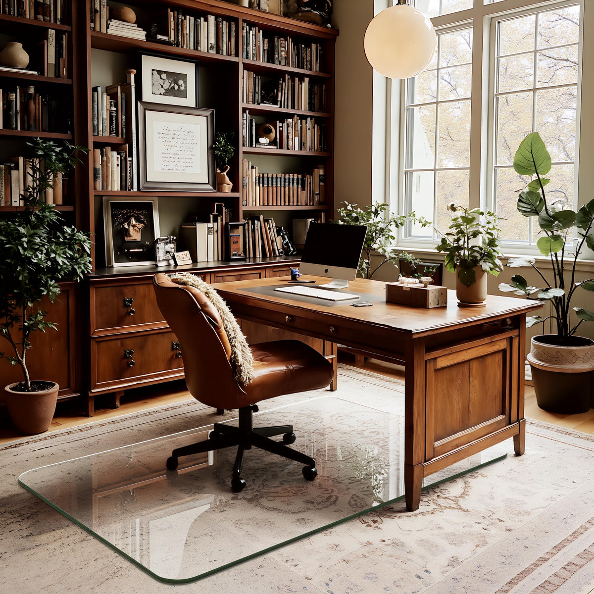 29"x42" Tempered Glass Chair Mat for Carpet & Hardwood Floors