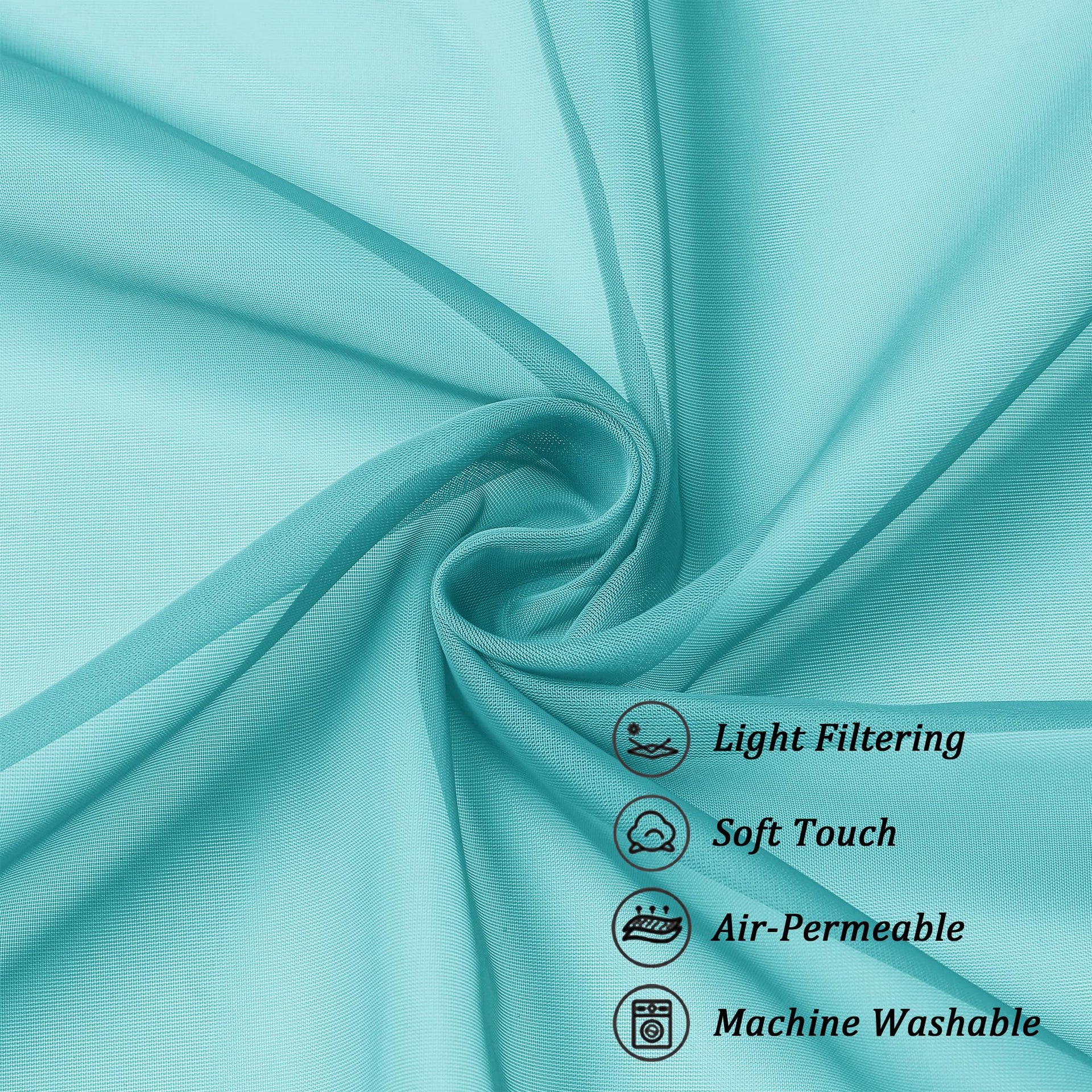 Turquoise Sheer Curtains 96 inches Long 2 Panels (2 Count)