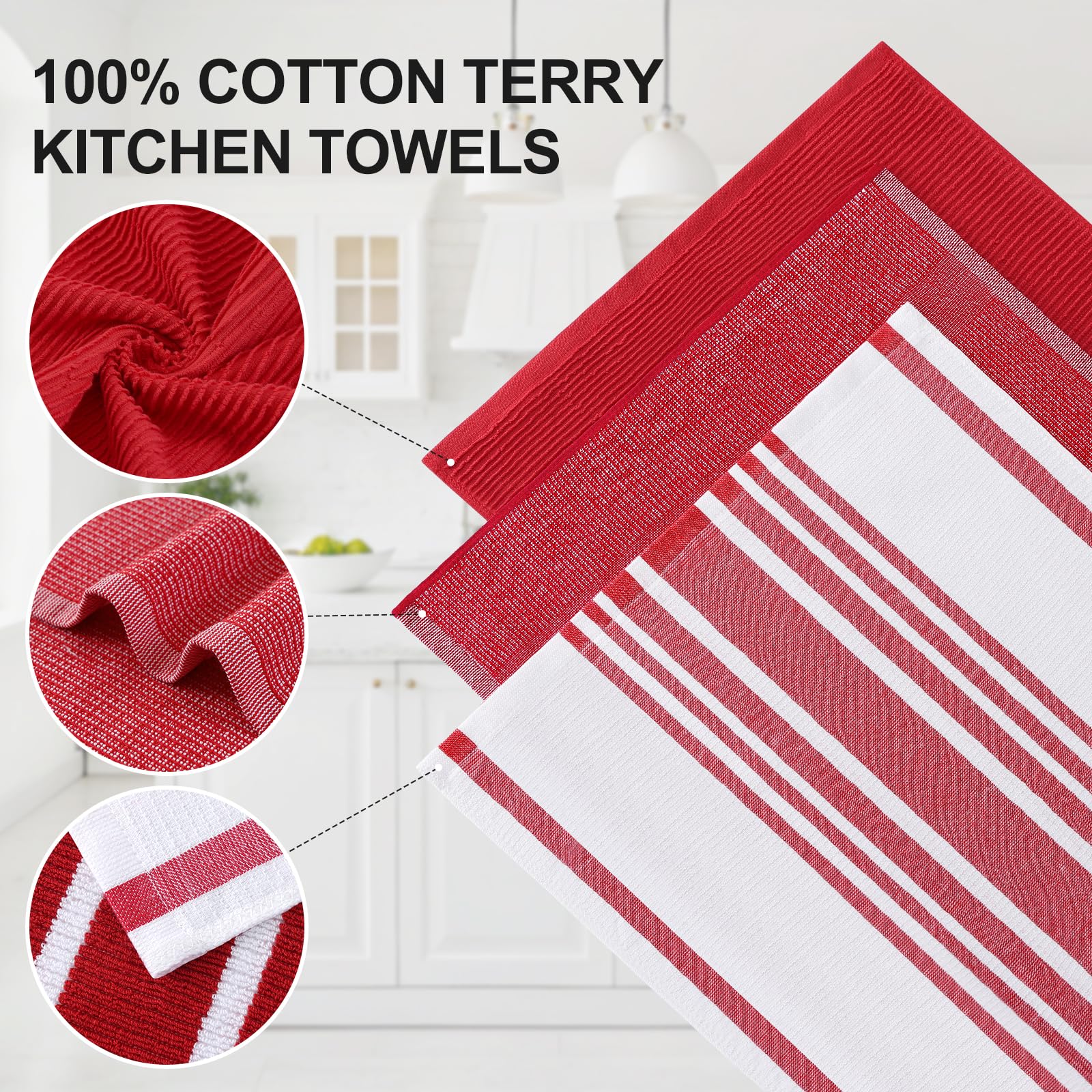 Cotton 380 GSM Premium Kitchen Towels (9 Count)