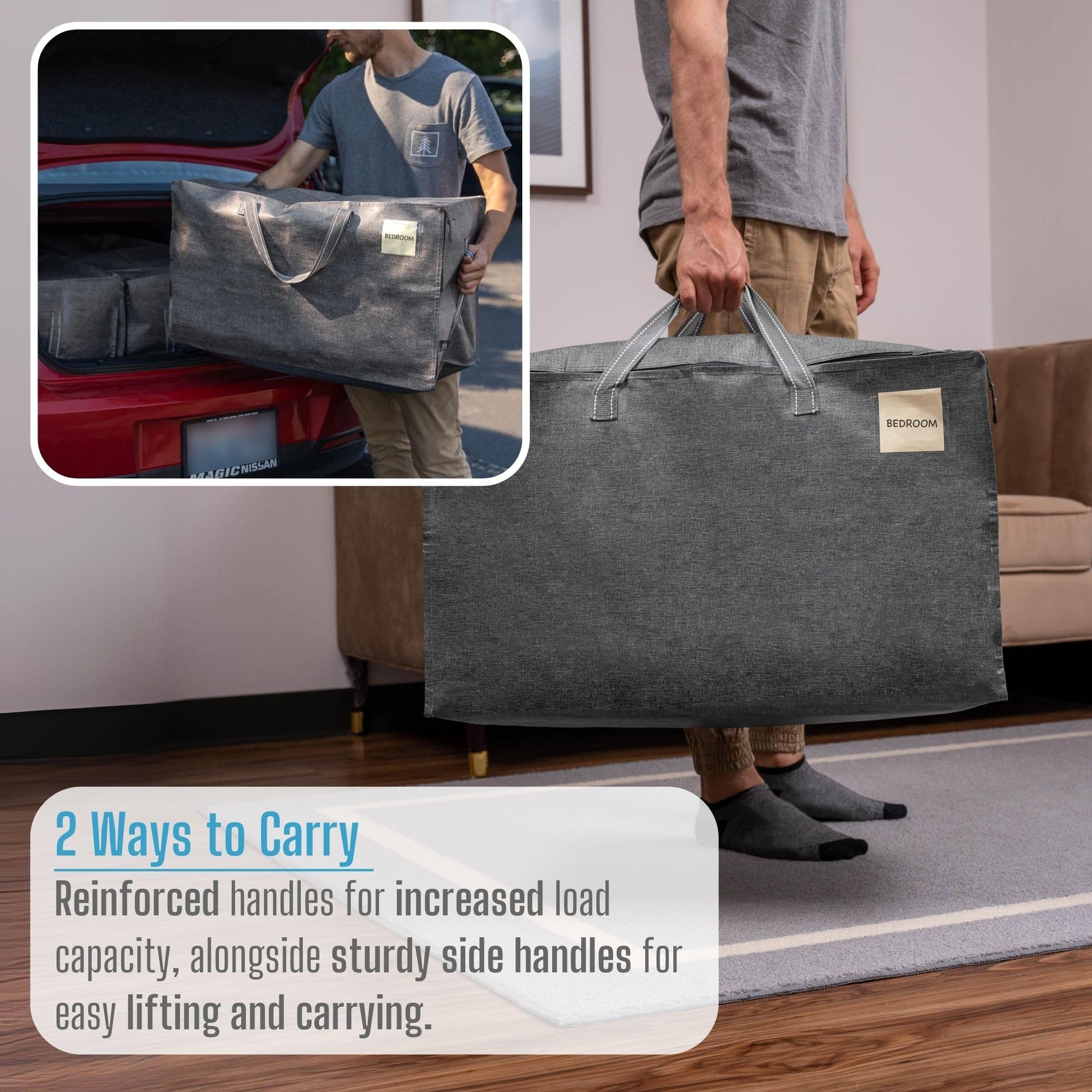 8 Pack Extra Large Heavy Duty Moving Bags with Wide Opening & Reinforced Handles (8 Count)