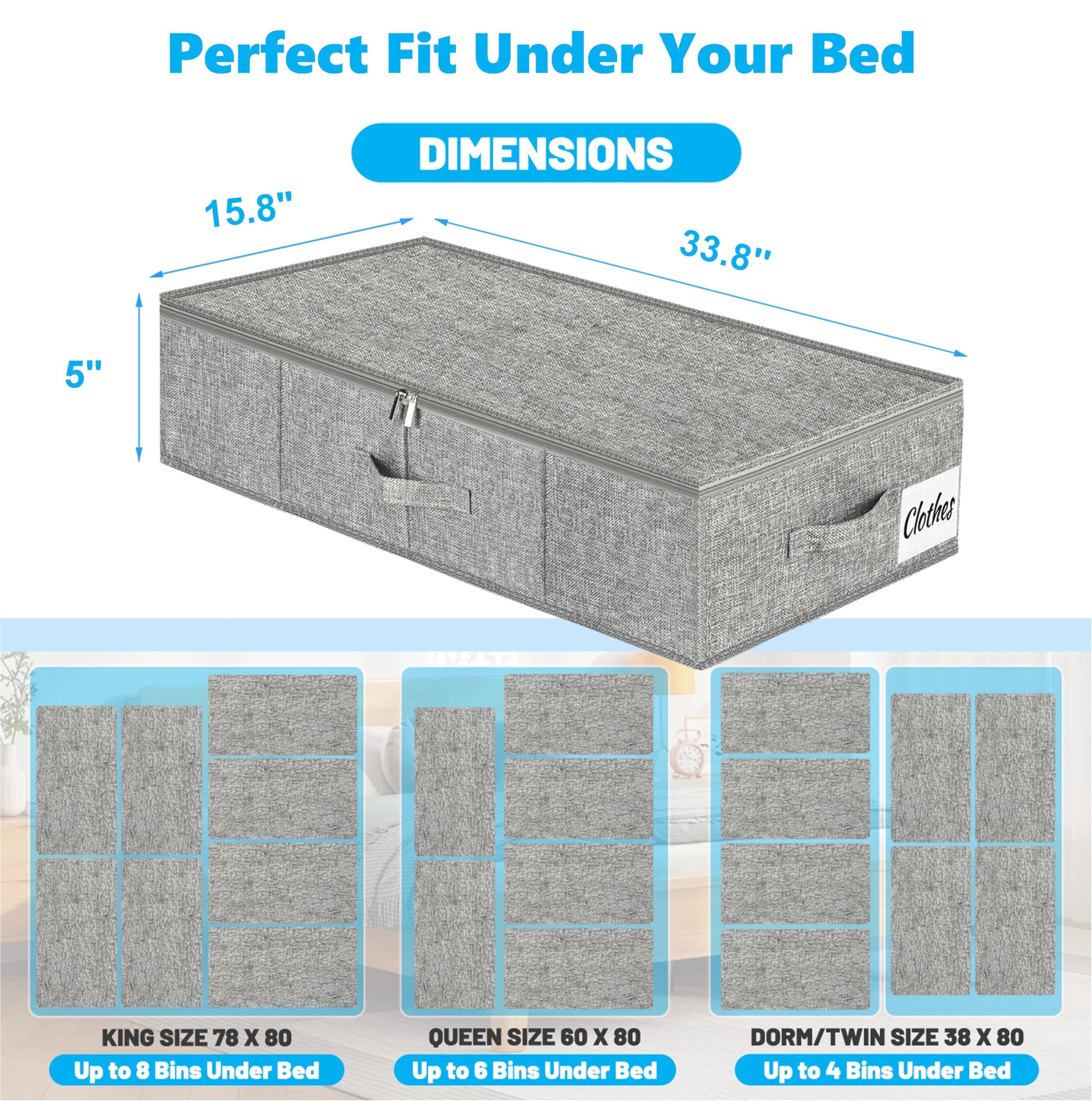 Under Bed Storage Container Bins 2 Pack (2 Count)