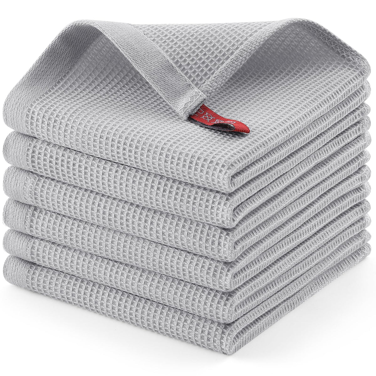 100% Cotton Waffle Weave Dish Cloths (6 Count)