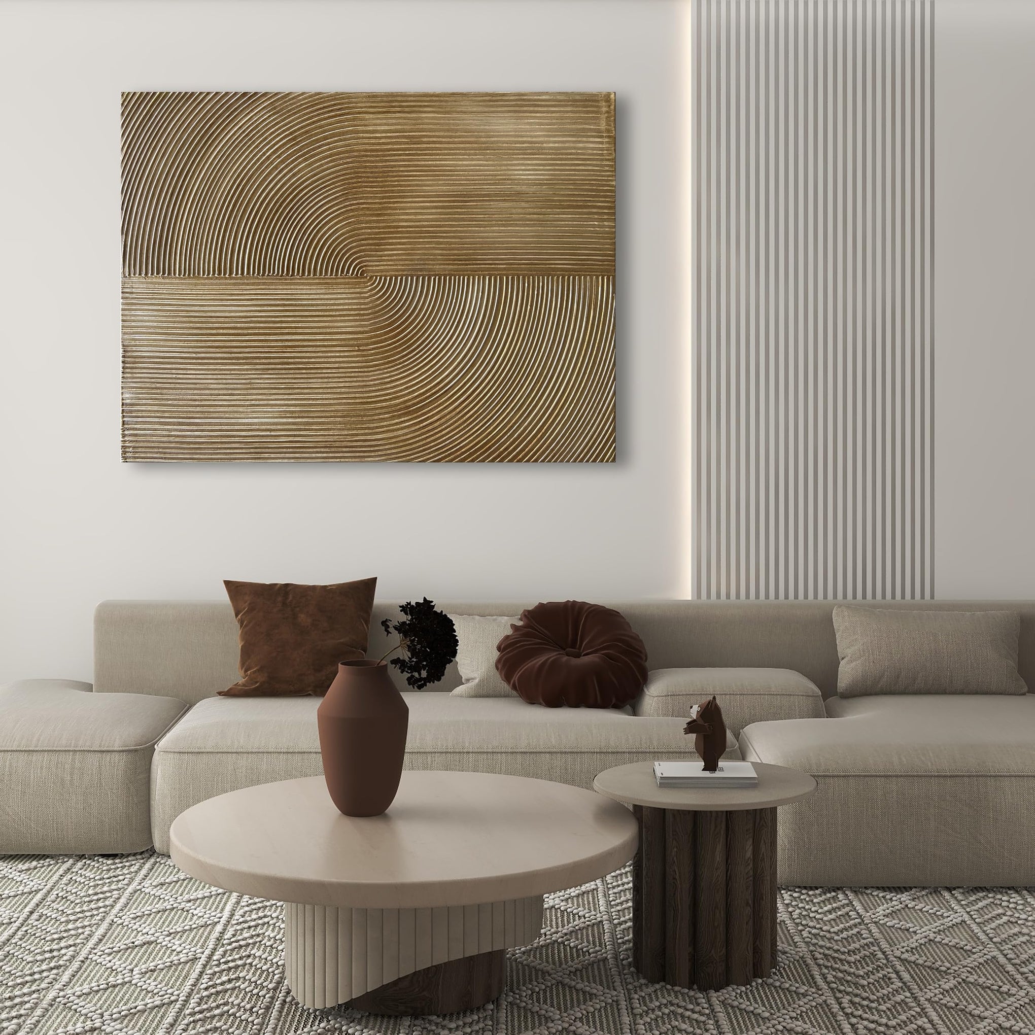 Contemporary Minimalist Gold Texture Art Oil Painting 40x28 Inch Wall Abstract Art Painting Office Home Wall Decoration
