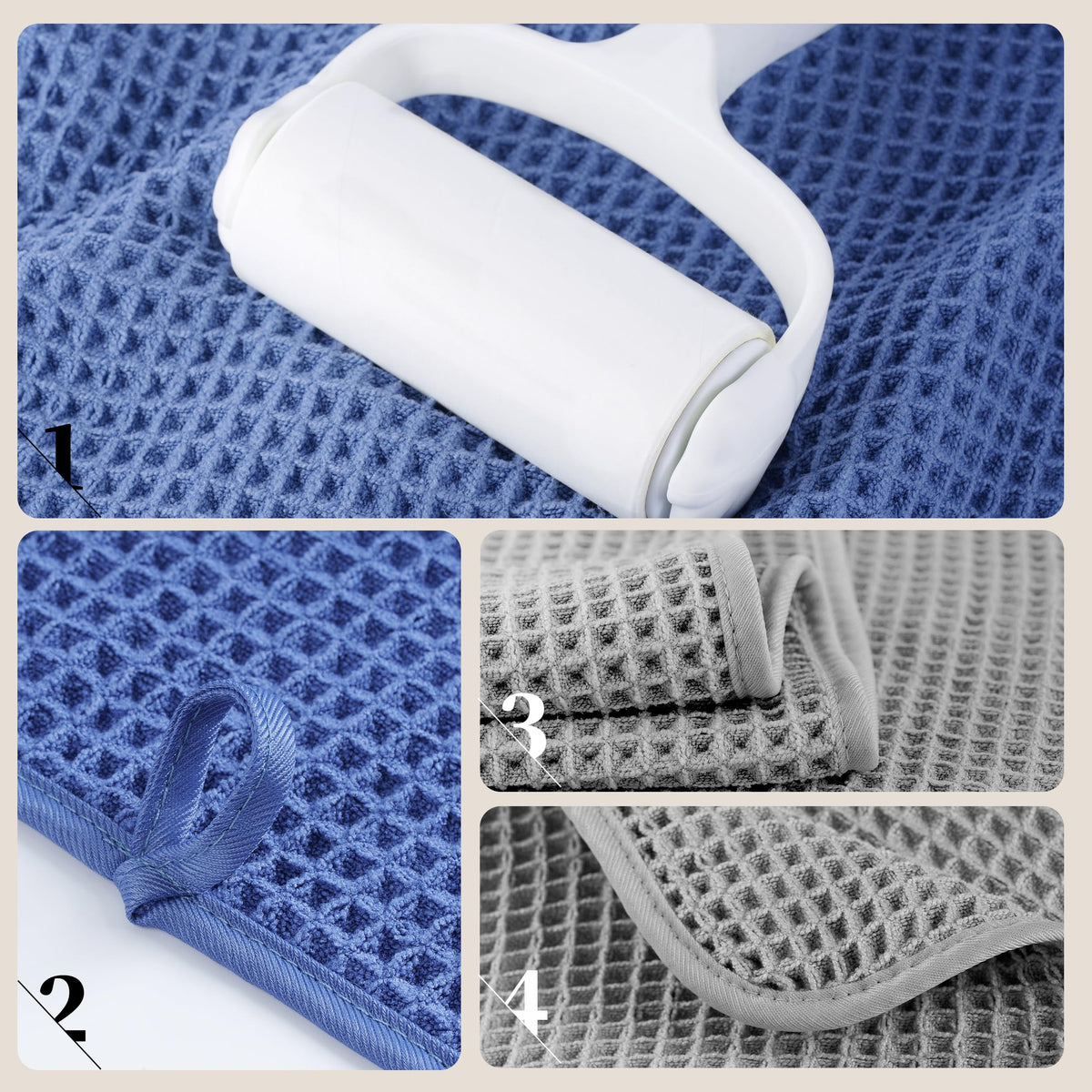 430 GSM Poly Blend Microfiber Quick Dry Waffle Bath Towel (4 Count)