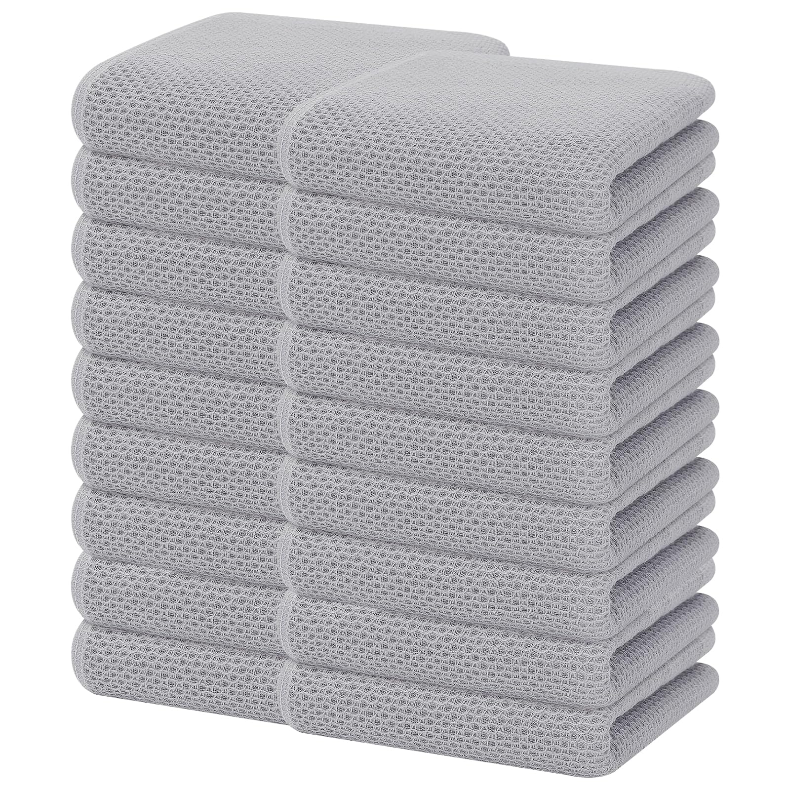 100% Cotton Waffle Weave Kitchen Dish Towels 18 (18 Count)