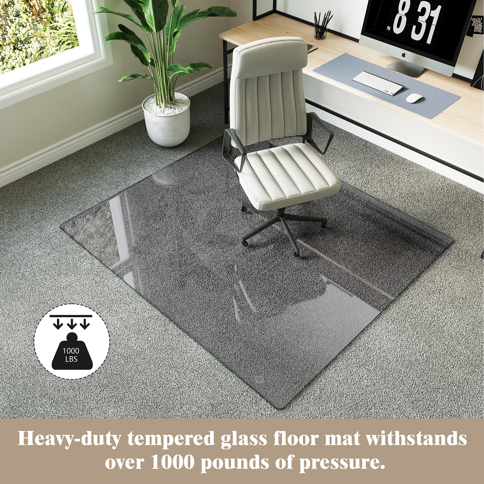 42" x 48" Office Chair Mat for Hardwood Floors & Carpets