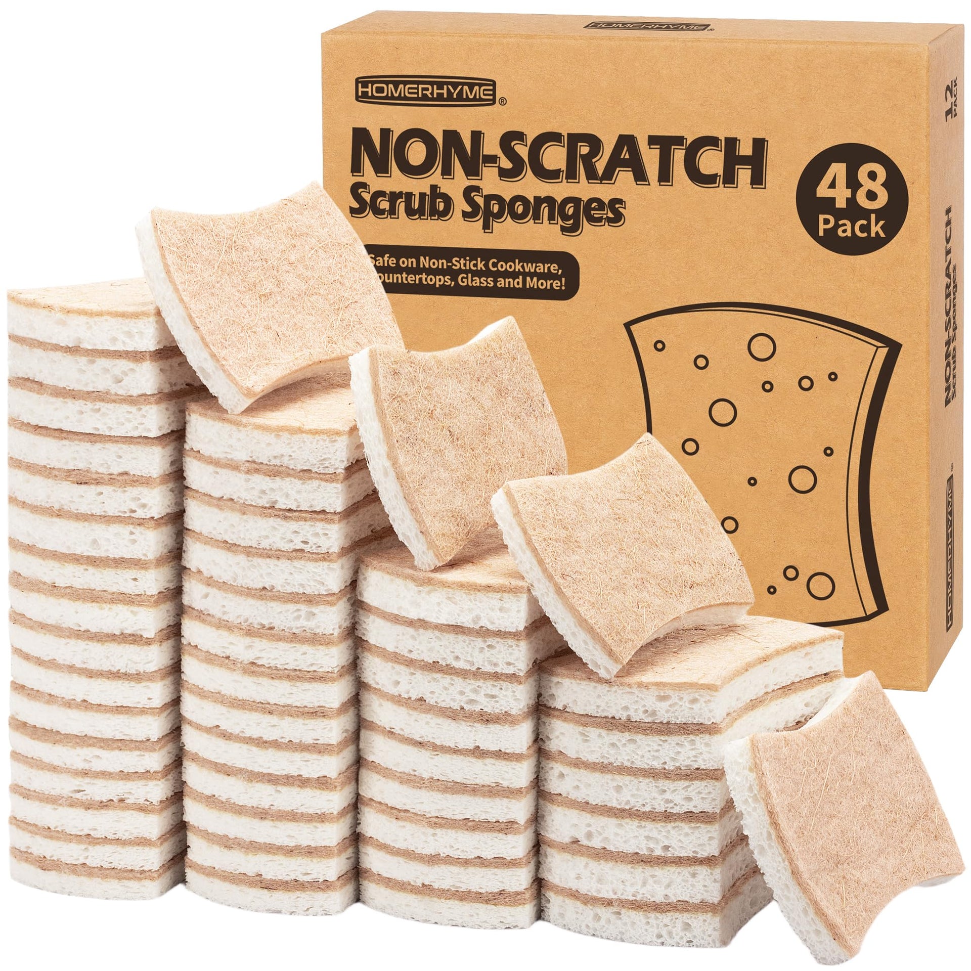 Natural Dish Sponge 48 Pack (48 Count)