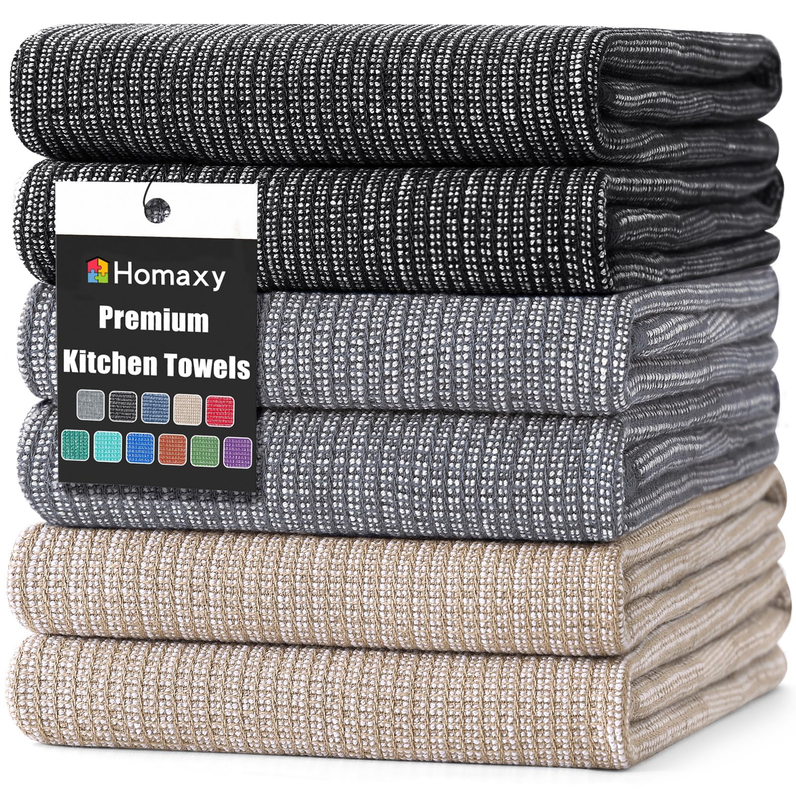 380 GSM Cotton Premium Kitchen Towels 6 Pack (6 Count)