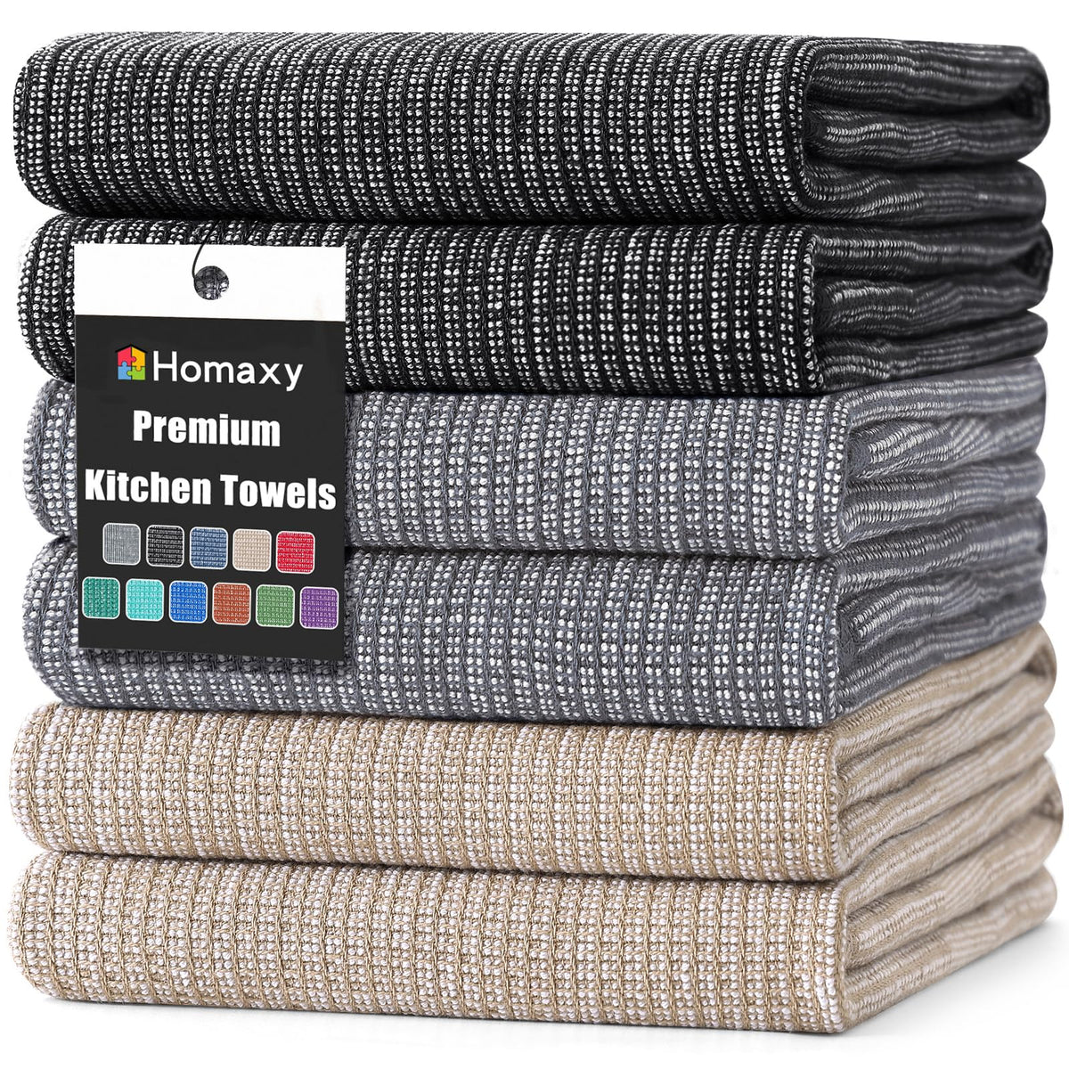 380 GSM Cotton Premium Kitchen Towels 6 Pack (6 Count)