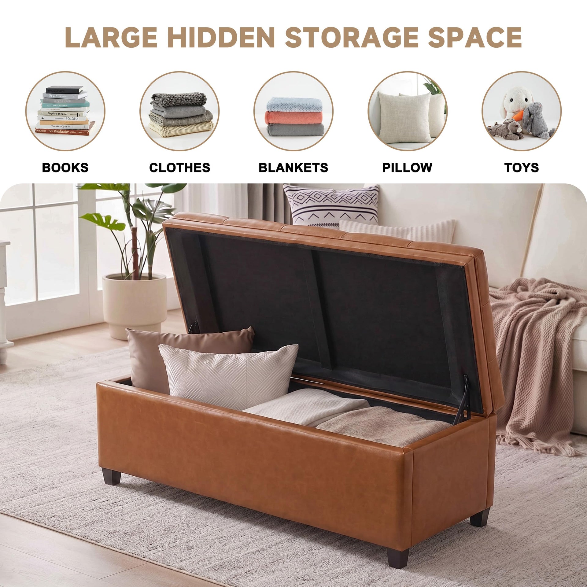 43 Inch Storage Ottoman