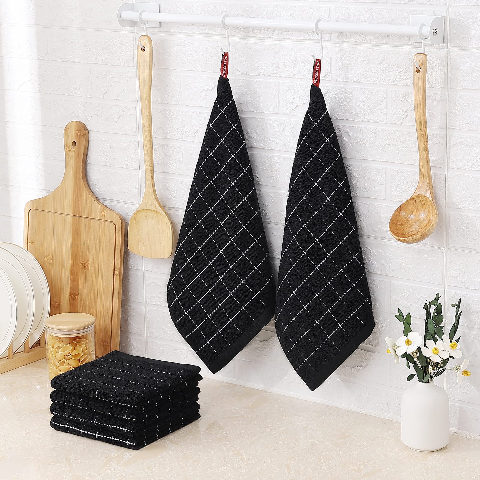 100% Cotton Terry Kitchen Dish Cloths (6 Count)
