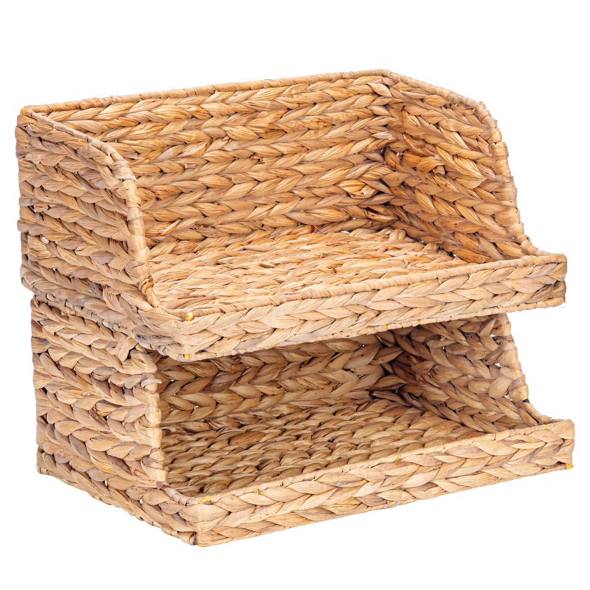 Water Hyacinth Storage Baskets with Large Open (2 Count)