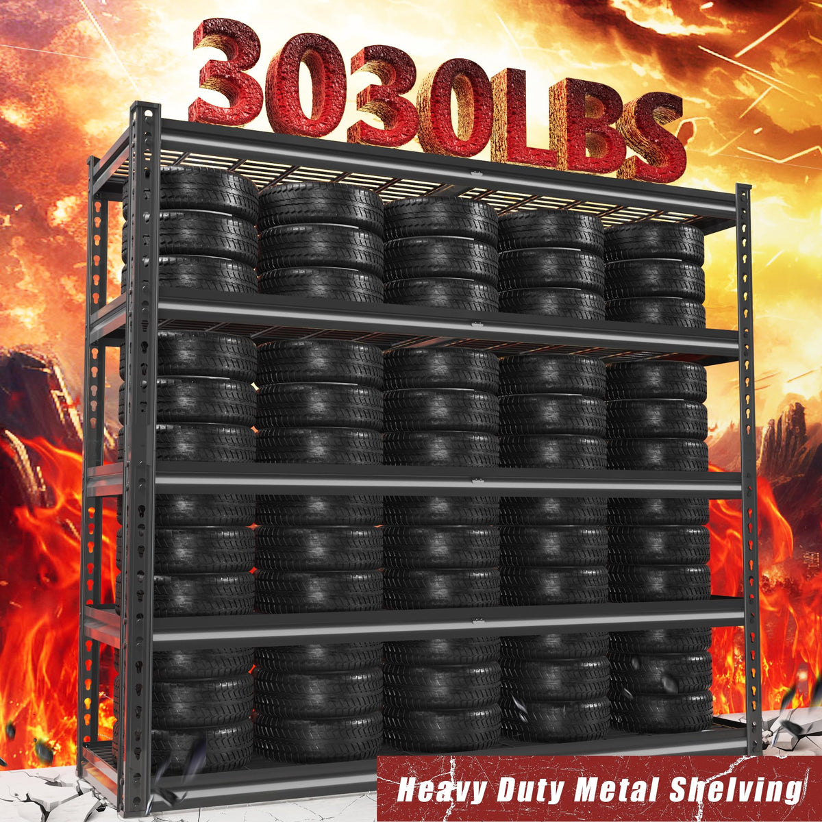 48" W Garage Shelving Heavy Duty 5
