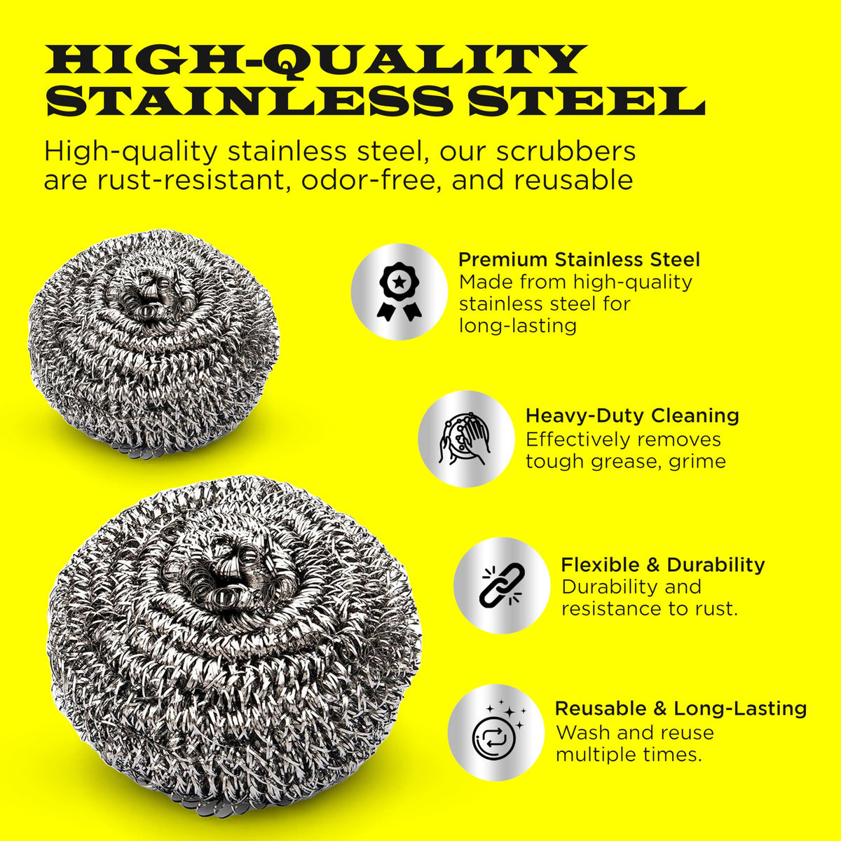 Steel Wool Scrubber Scourer Simba for Cleaning (12 Count)