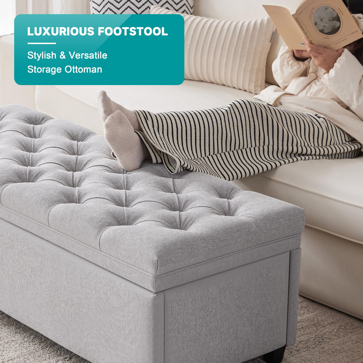 50 Inch Large Storage Ottoman