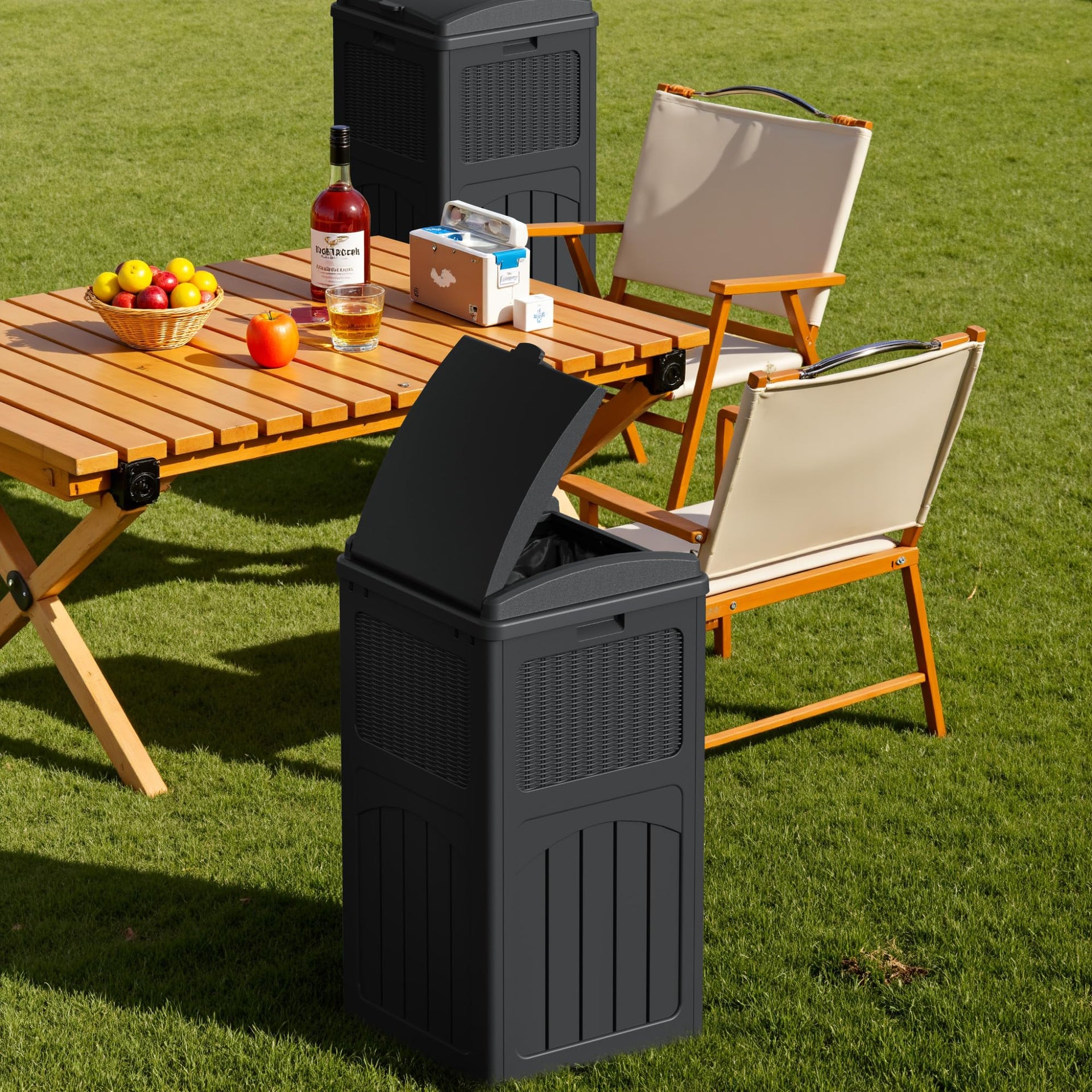 33 Gallon Outdoor Trash Can with Dual Lid (2 Count)