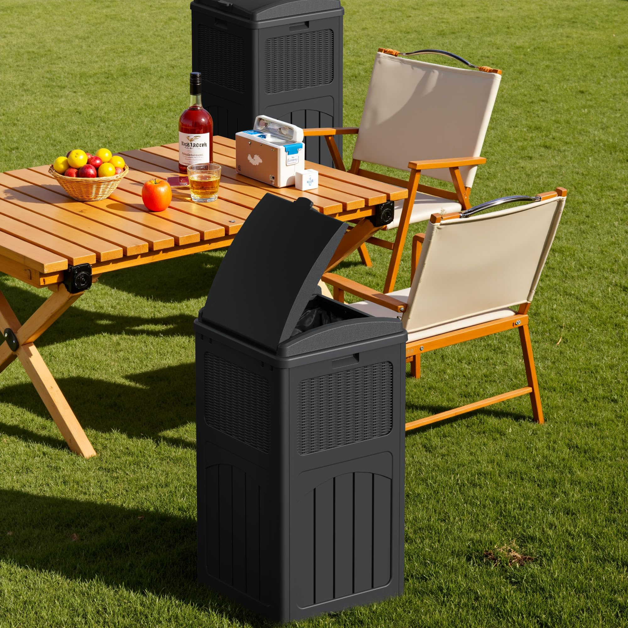 33 Gallon Outdoor Trash Can with Dual Lid (2 Count)