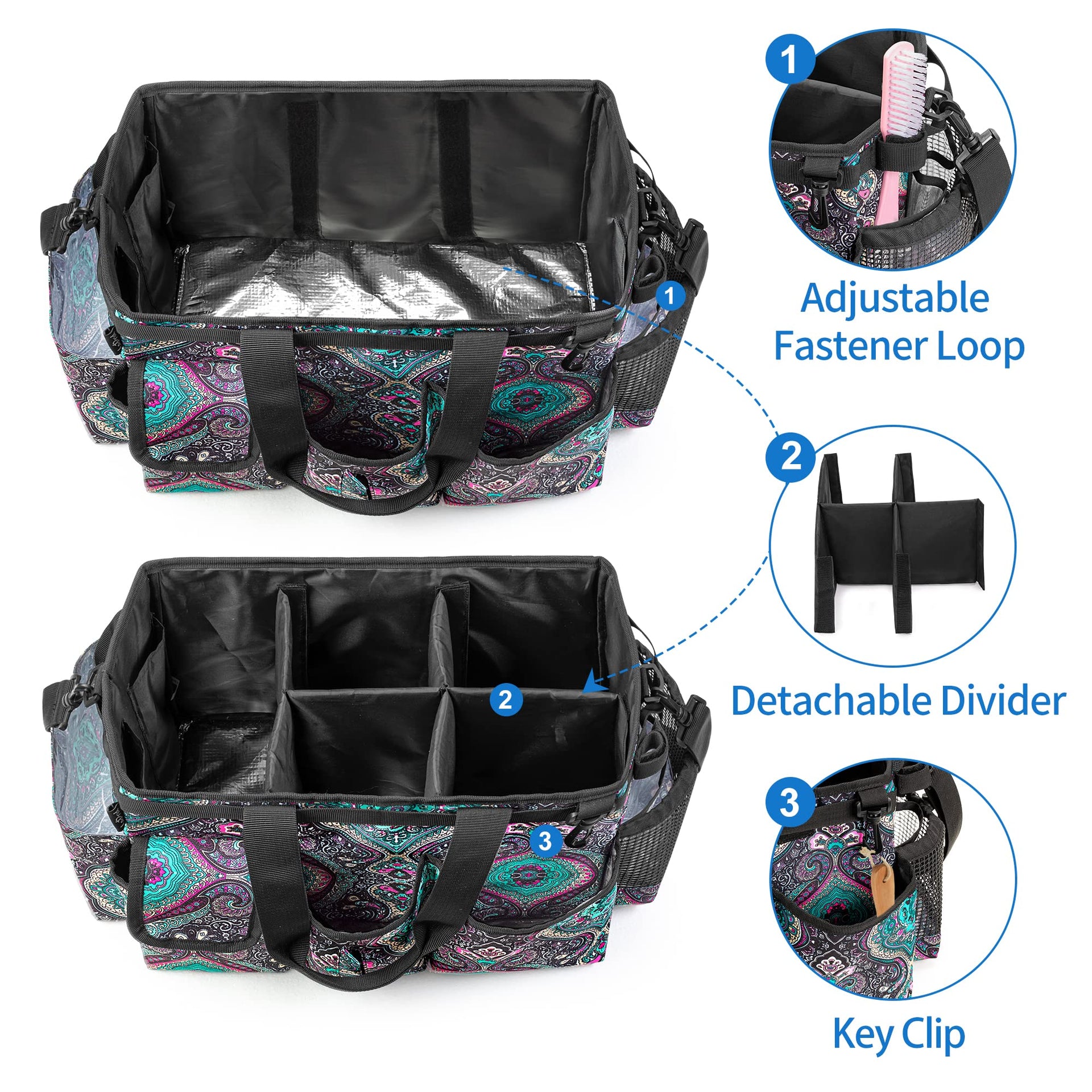 Large Wearable Cleaning Caddy Bag with Detachable Divider