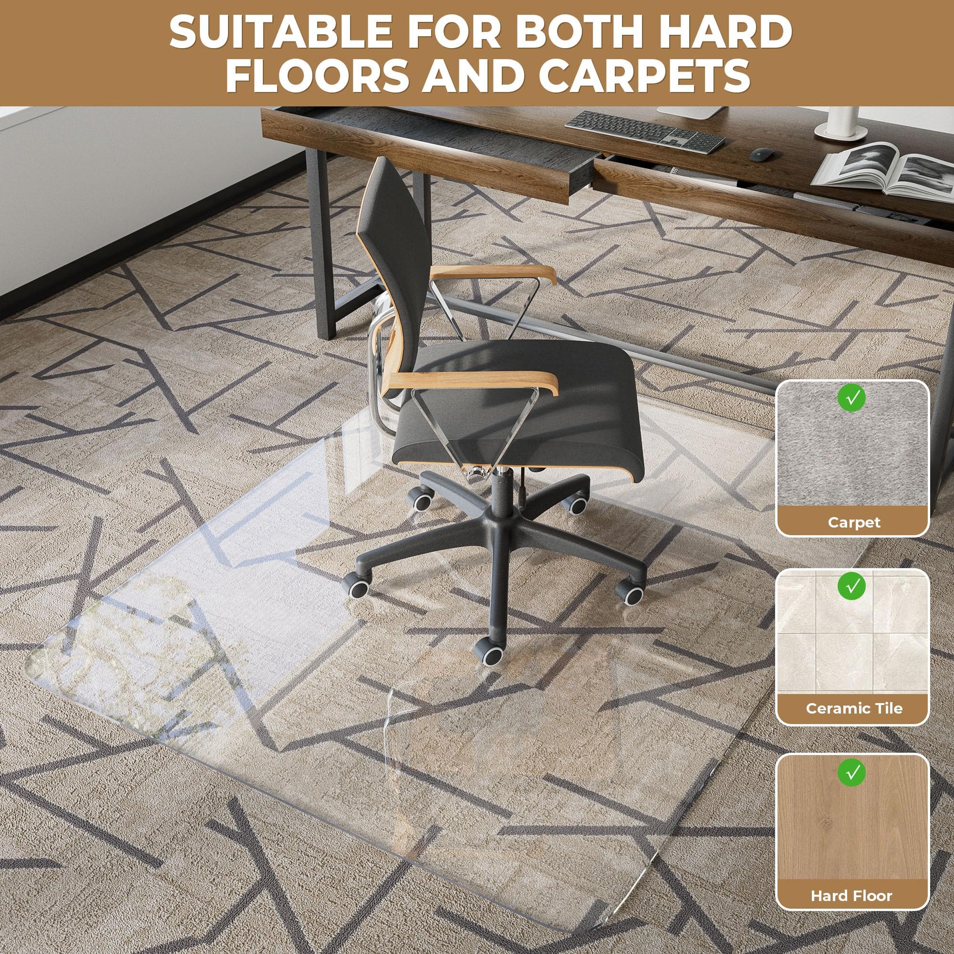 Office Chair Mat for Medium Pile Carpets