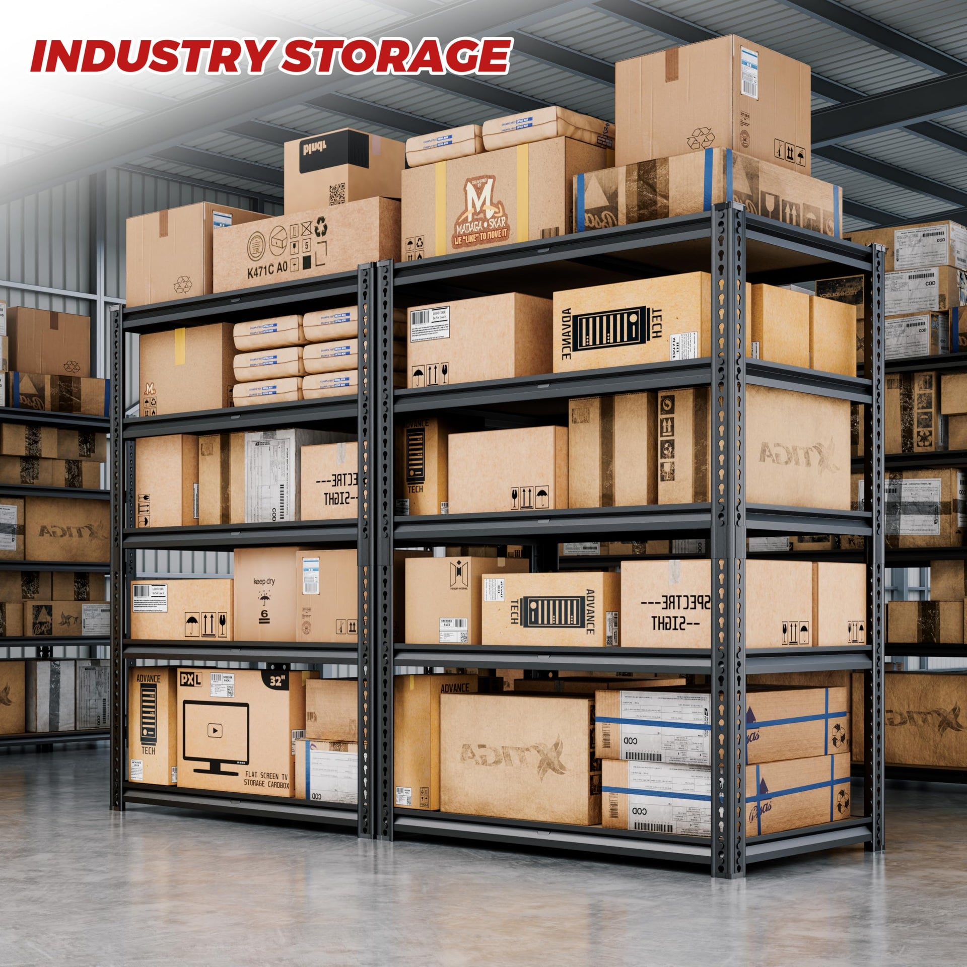 Garage Shelving Unit 35.6" W x 16" D x 72" H (2 Count)