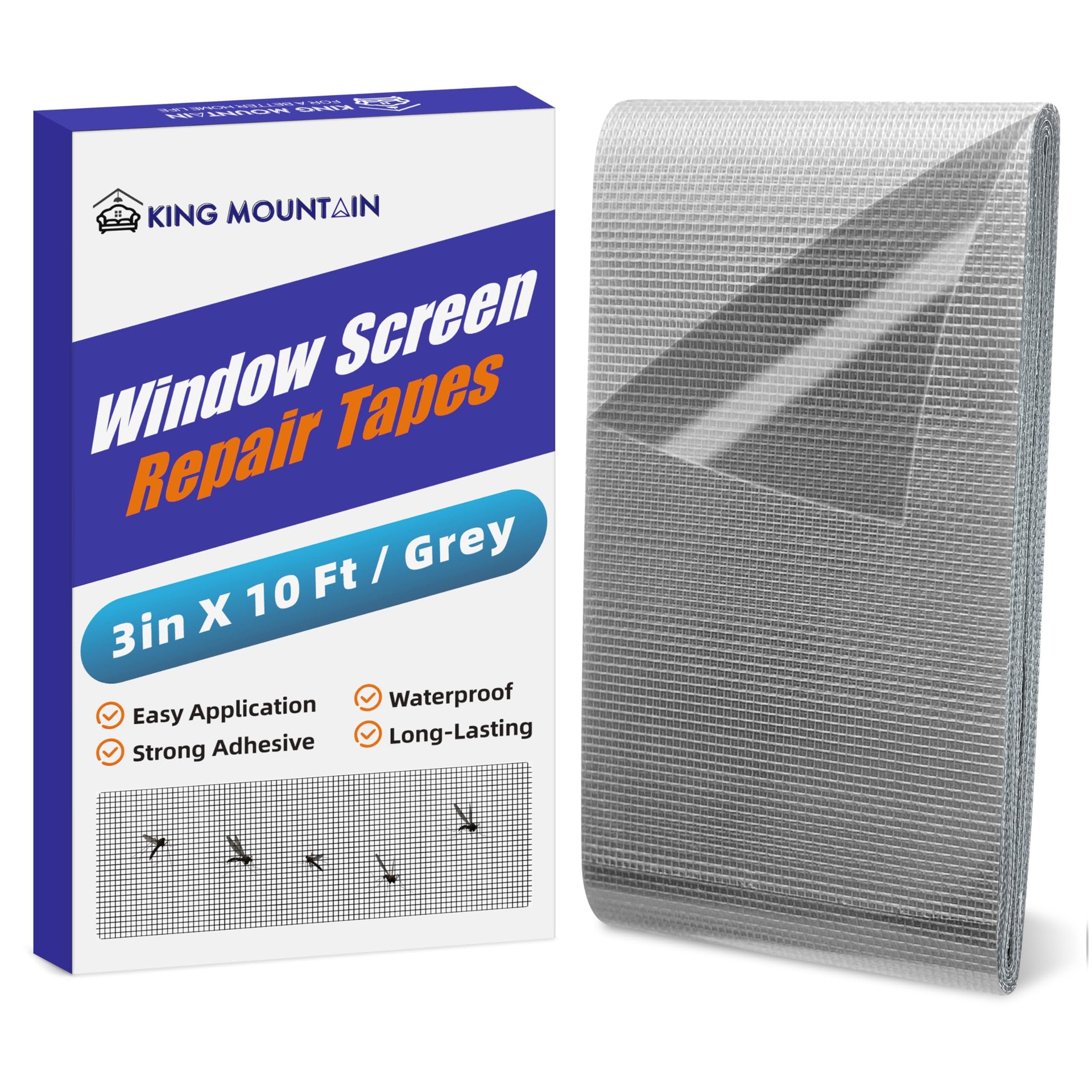 Grey Window Screen Repair Tape (10 Foot)