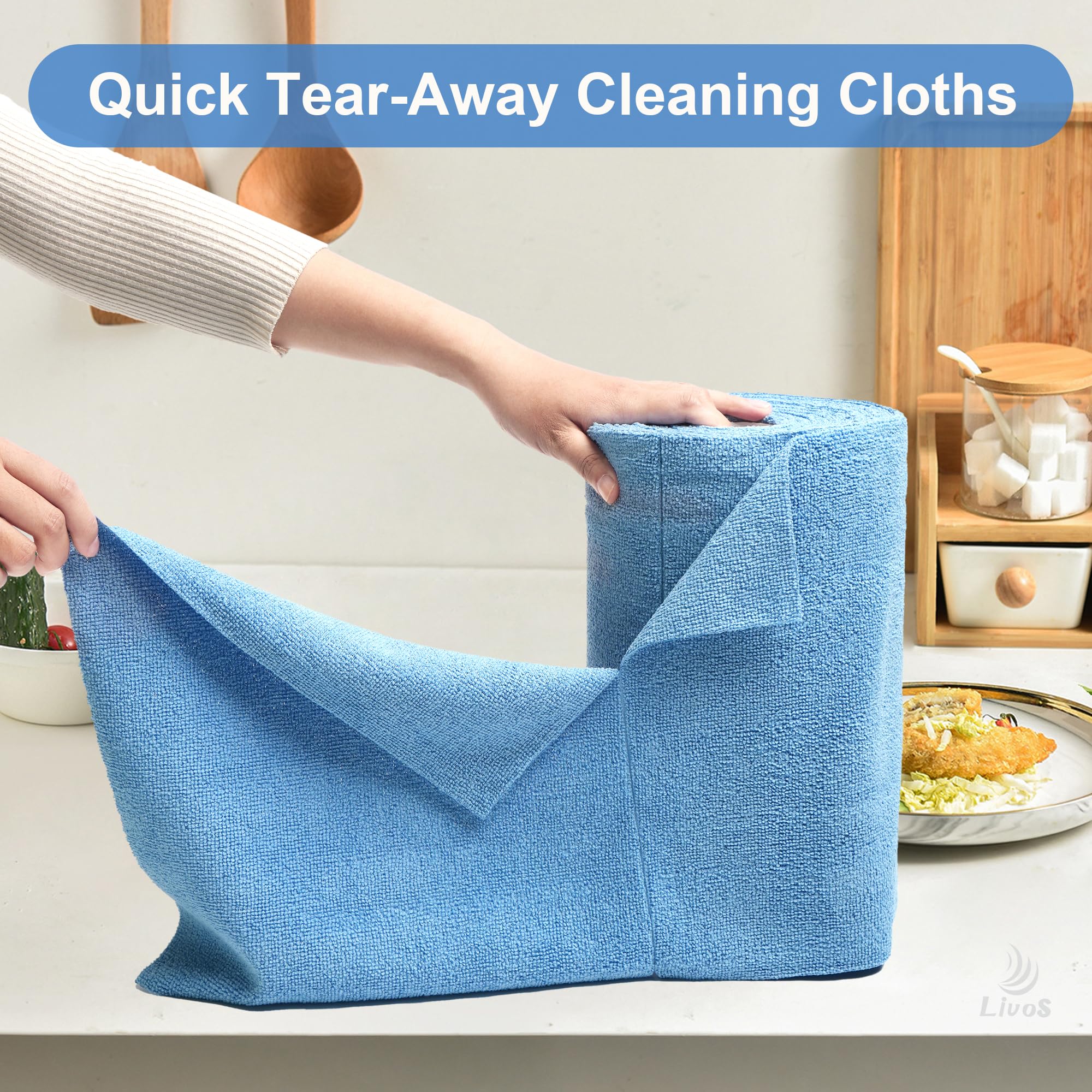 Microfiber Cleaning Cloth Roll (80 Count)