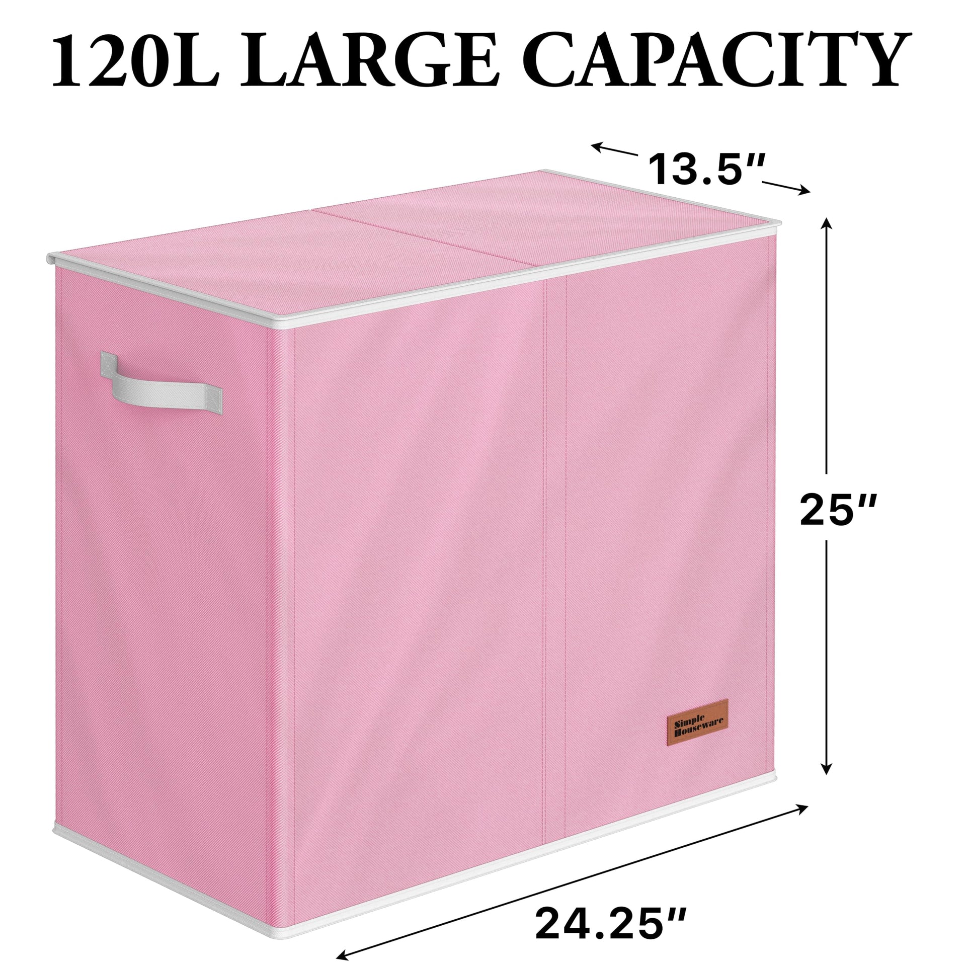 Double Laundry Hamper with Lid & Removable Bags