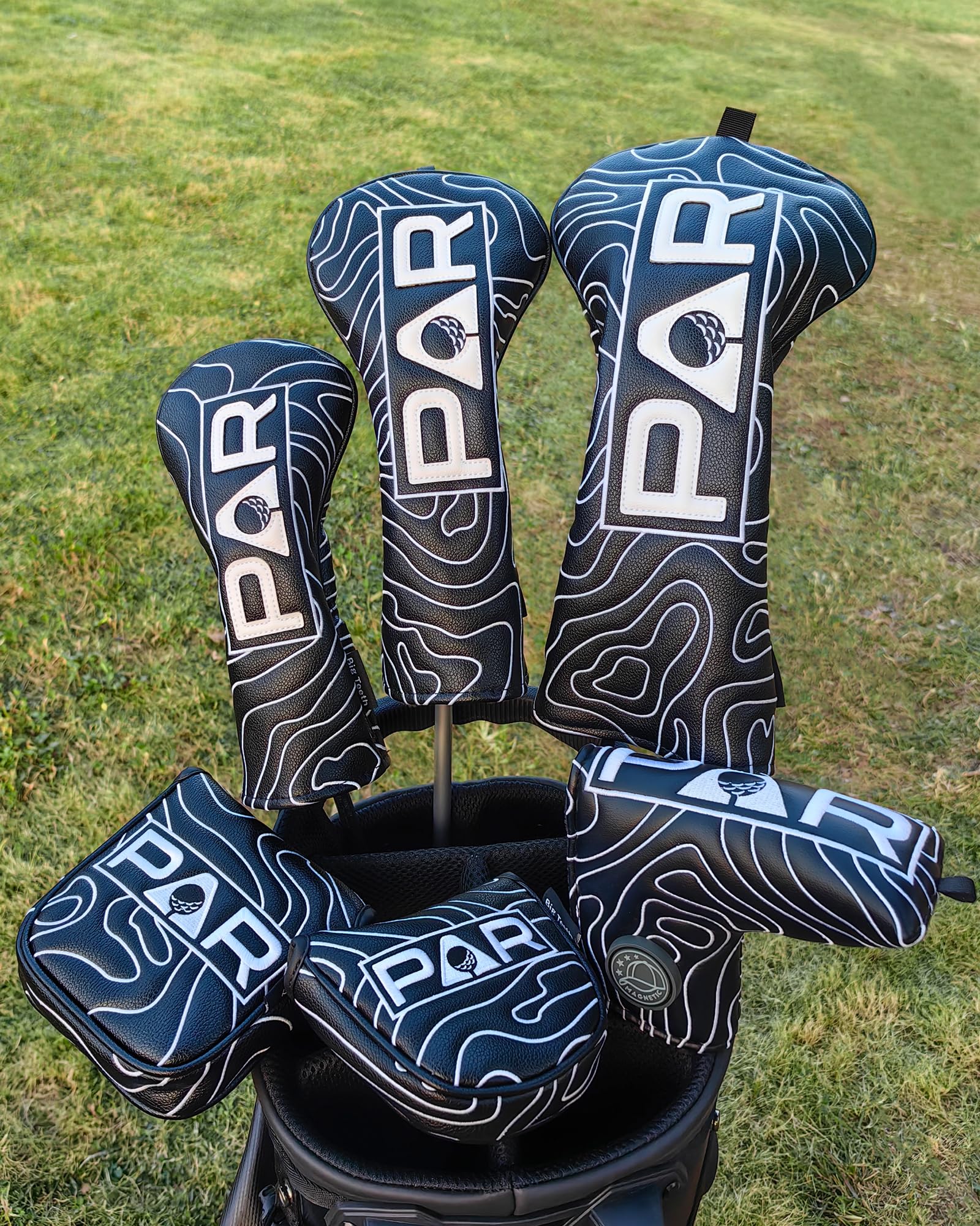 Golf Blade Putter Cover Headcover Club Protector Par Putter Head Covers Magnetic Bar Closure for Scotty Cameron Taylormade Odyssey Black Color