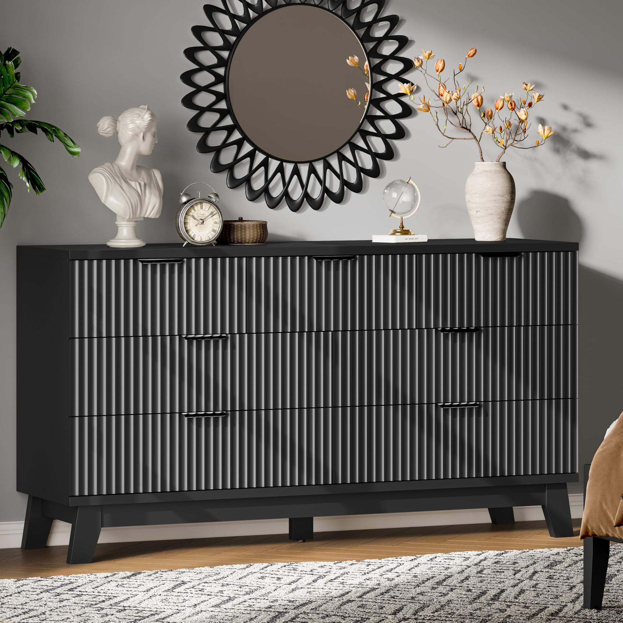 Fluted Dresser with 7 Drawers